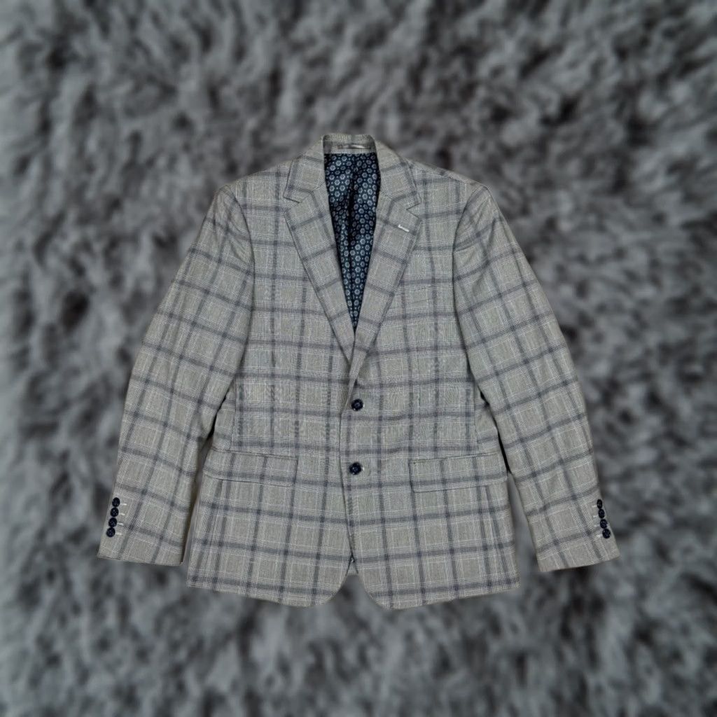 Avenue NHP Saks Fifth Avenue Plaid Athletic Performance Suit - 40R Suit Men Gray 2 Piece Regular Classic 90s Size 40R - 1 Thumbnail
