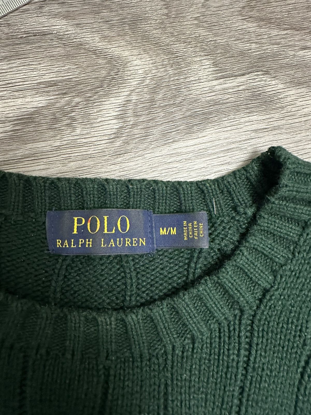 Polo Ralph Lauren RARE Polo Ralph Lauren Green Cable knit Sweater yellow pony Size US M / EU 48-50 / 2 - 3 Thumbnail