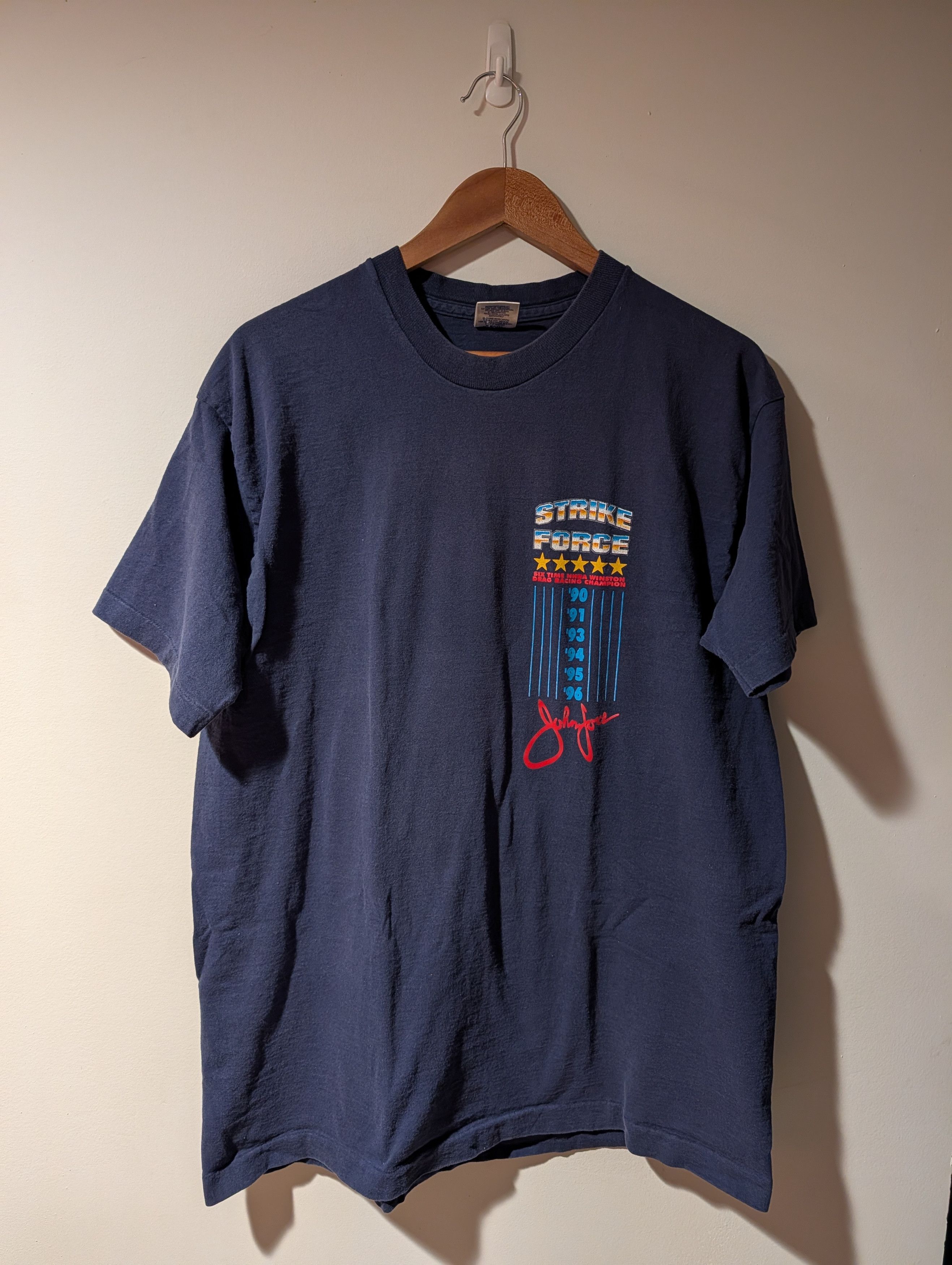 NASCAR Vintage 90s John Force Nascar Champion Raceway T-Shirt Size US XL / EU 56 / 4 - 3 Thumbnail
