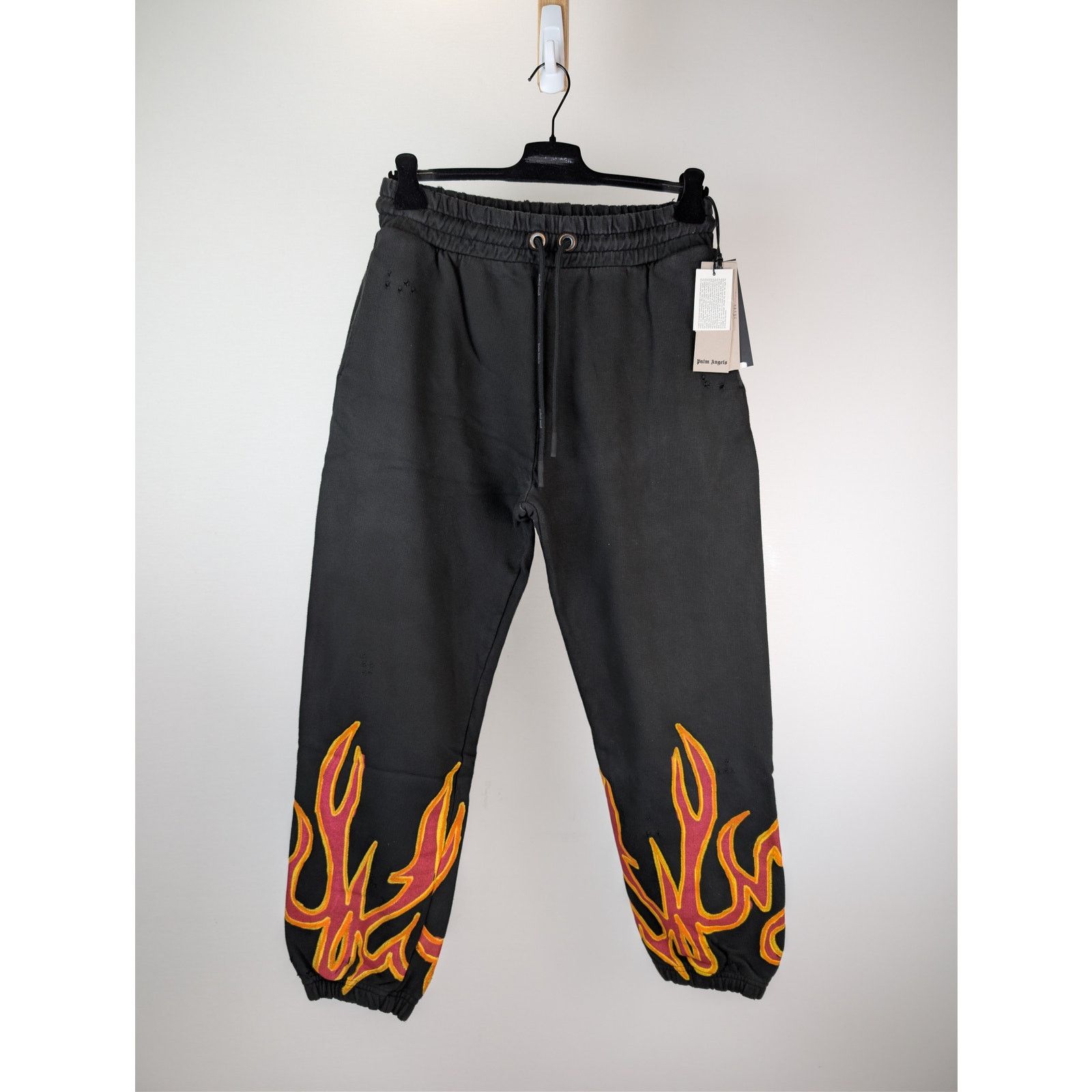 Palm Angels o1rshd1 GD Graffiti Flames 🔥 Sweatpants in Black / Red Size US 34 / EU 50 - 10 Thumbnail