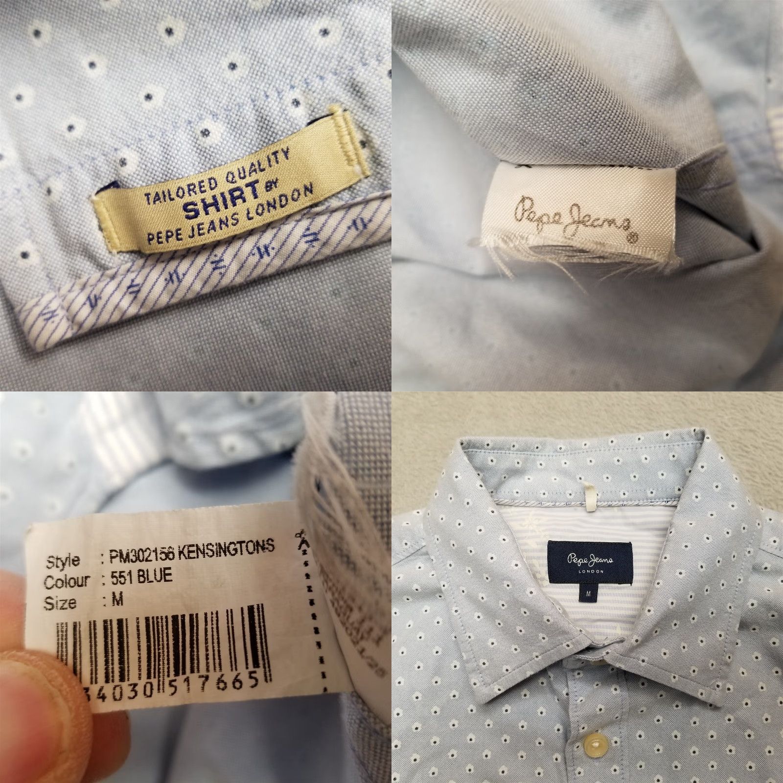Pepe Jeans Pepe Jeans Shirt Mens M Blue Geometric Button-Down Long Sleeve Casual London Size US M / EU 48-50 / 2 - 8 Thumbnail