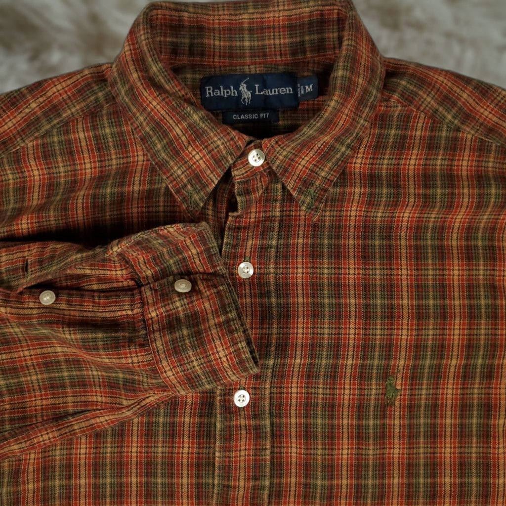 Ralph Lauren Ralph Lauren Shirt Mens Medium Red Plaid Flannel Button-Up Long Sleeve Polo Pony Logo Button-Down Casual Formal Casual Mens Regular Red Plaid 80s? Size US M / EU 48-50 / 2 - 1 Thumbnail