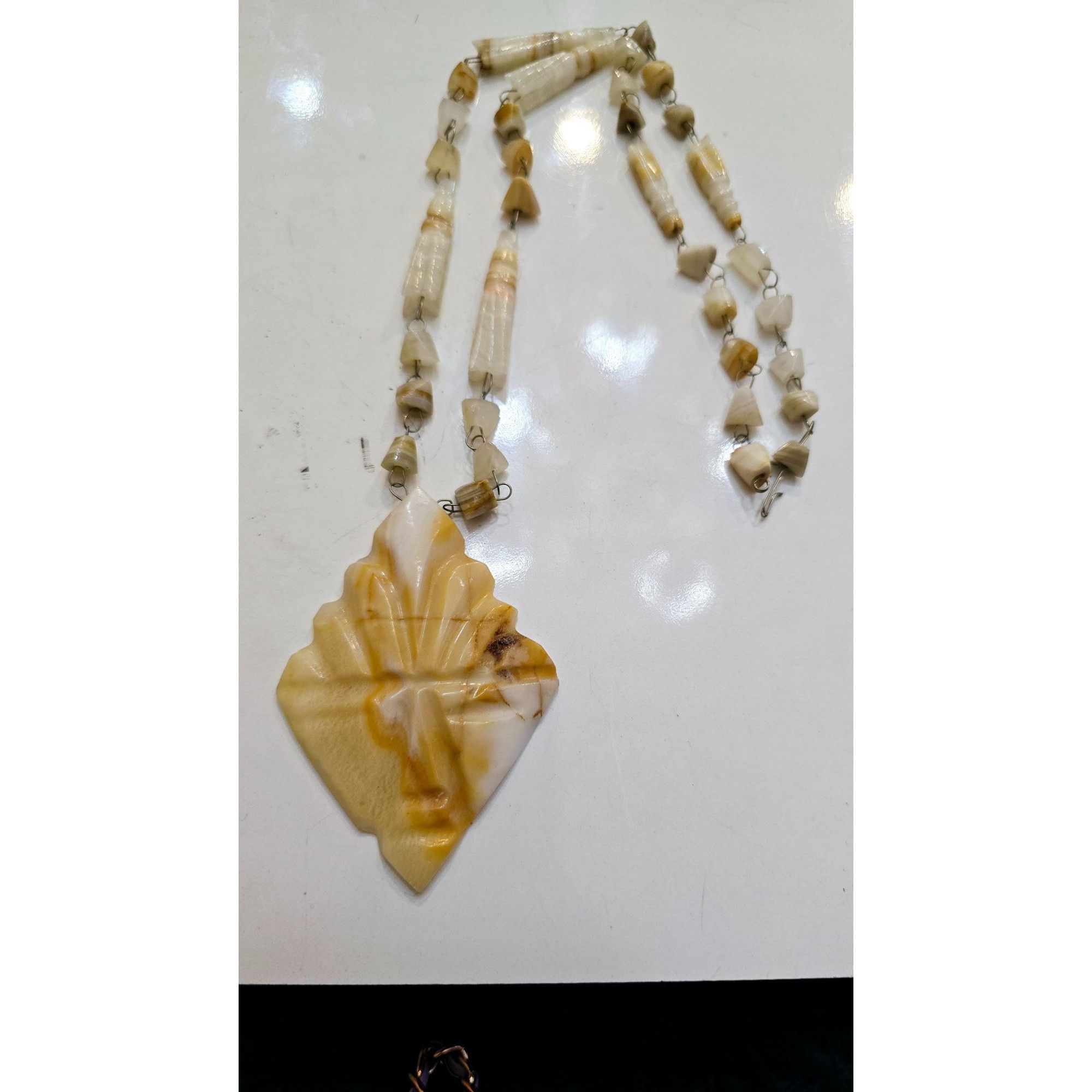 Vintage Vintage Agate Pendant Necklace (A8252) Size ONE SIZE - 4 Thumbnail