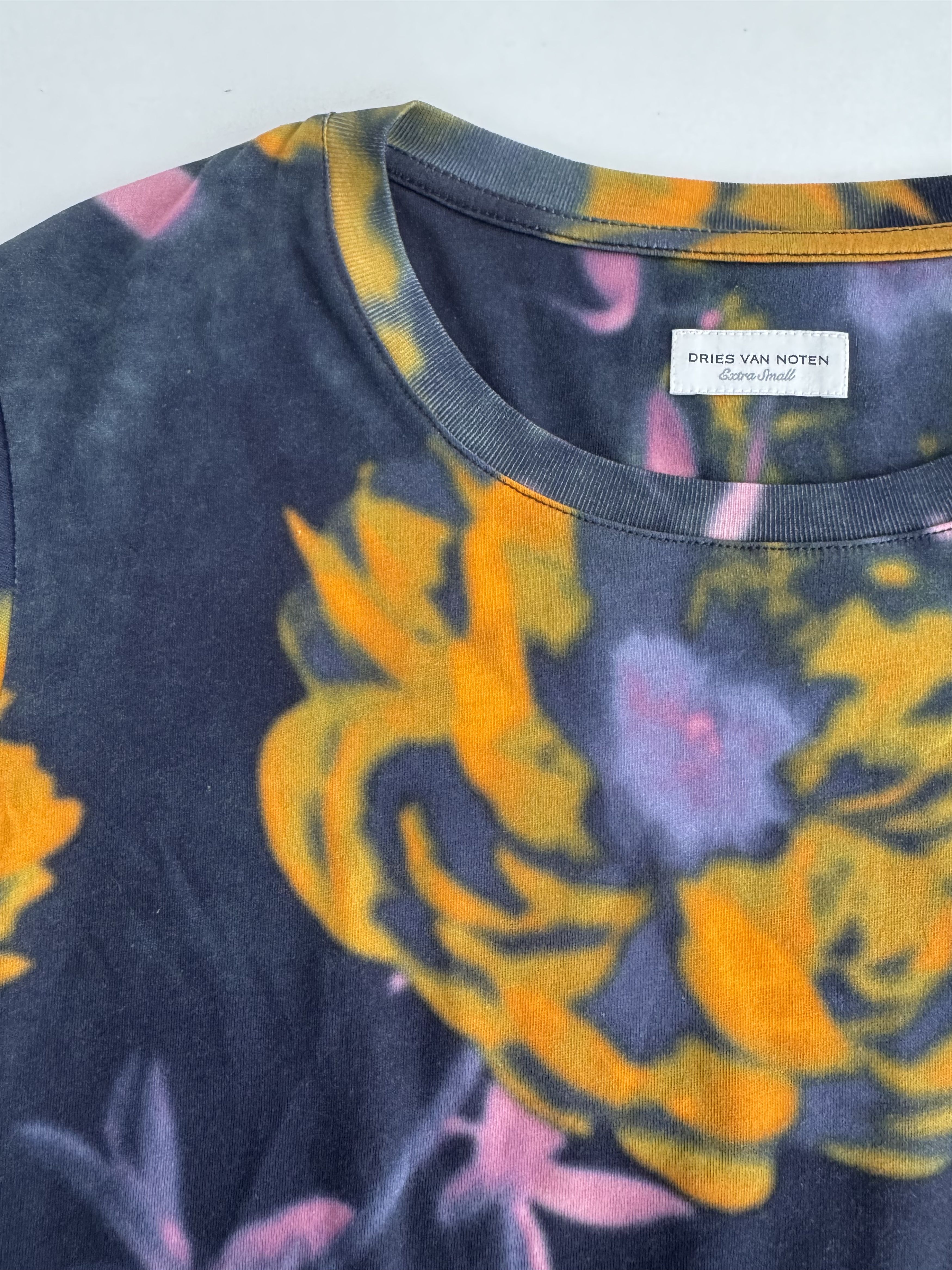 Dries Van Noten Floral Printed Cotton Jersey T-shirt. Size XS / US 0-2 / IT 36-38 - 3 Thumbnail