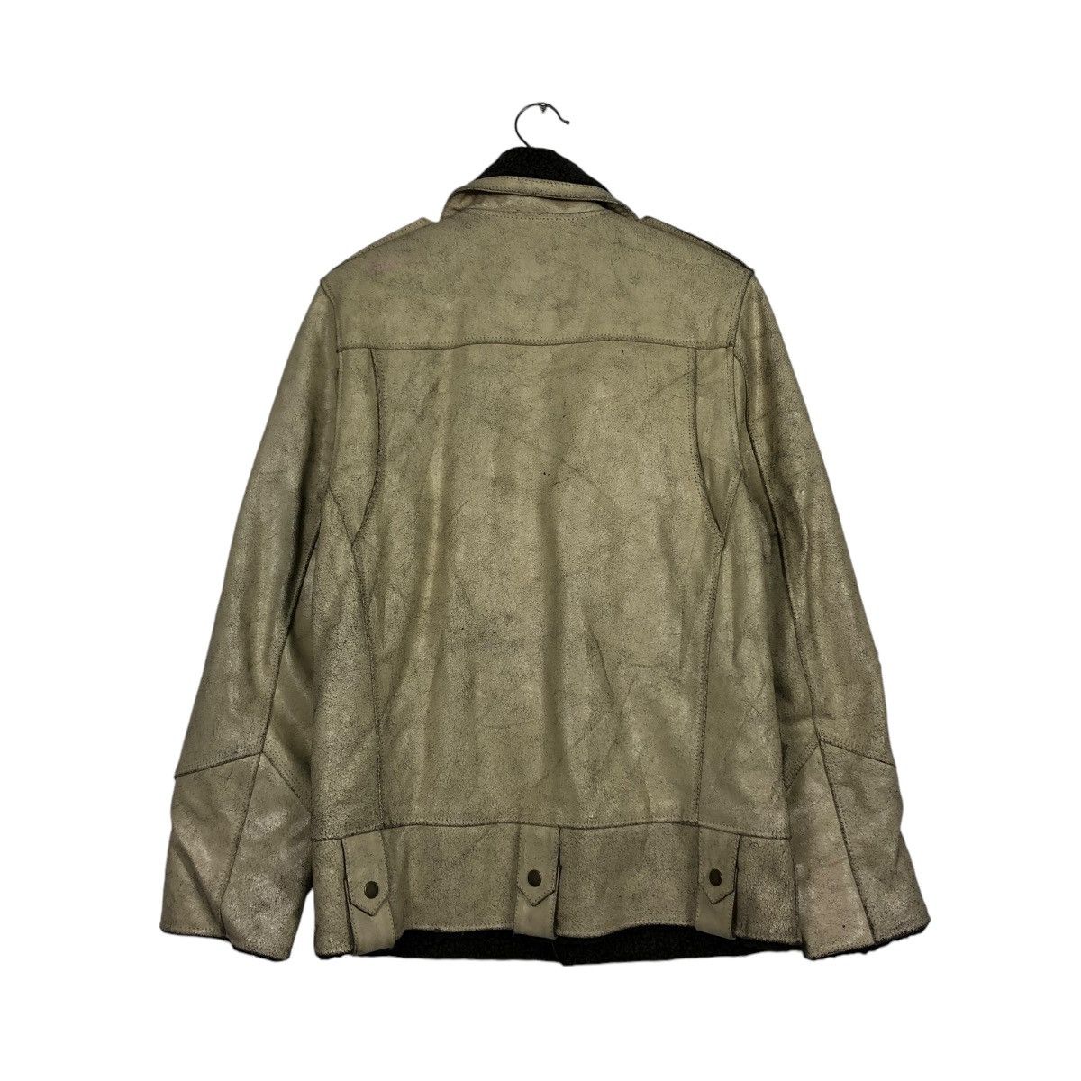 Japanese Brand VINTAGE BIKER COW LEATHER JACKET DOUBLE COLLAR ISSEY MIYAKE Size US M / EU 48-50 / 2 - 10 Thumbnail
