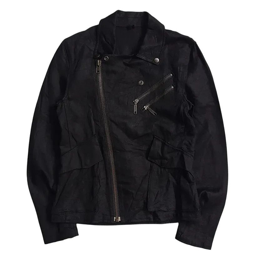 Isamu Katayama Backlash Beams Japan Linen Double Collar Bikers Vkei Jacket Size US S / EU 44-46 / 1 - 1 Thumbnail