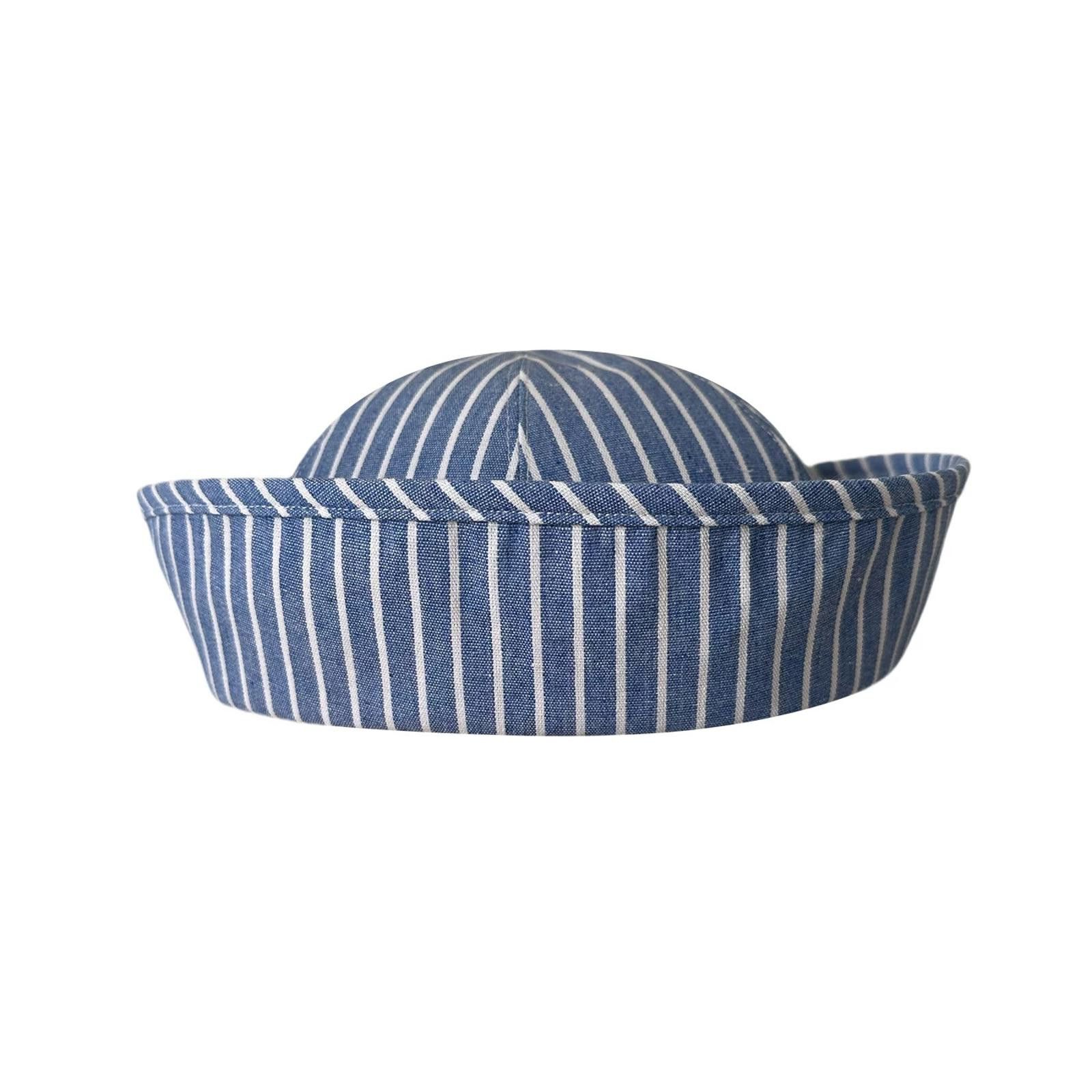 Japanese Brand Retro Blue White Beret Sailor Cap Y2K French Girl Aesthetic Size ONE SIZE - 7 Thumbnail