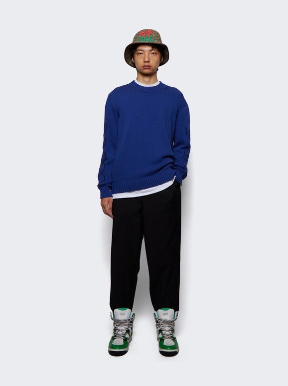 Off-White o1gr1nt1124 Diag Outline Knit Crewneck Sweater in Peacock Size US XS / EU 42 / 0 - 2 Thumbnail