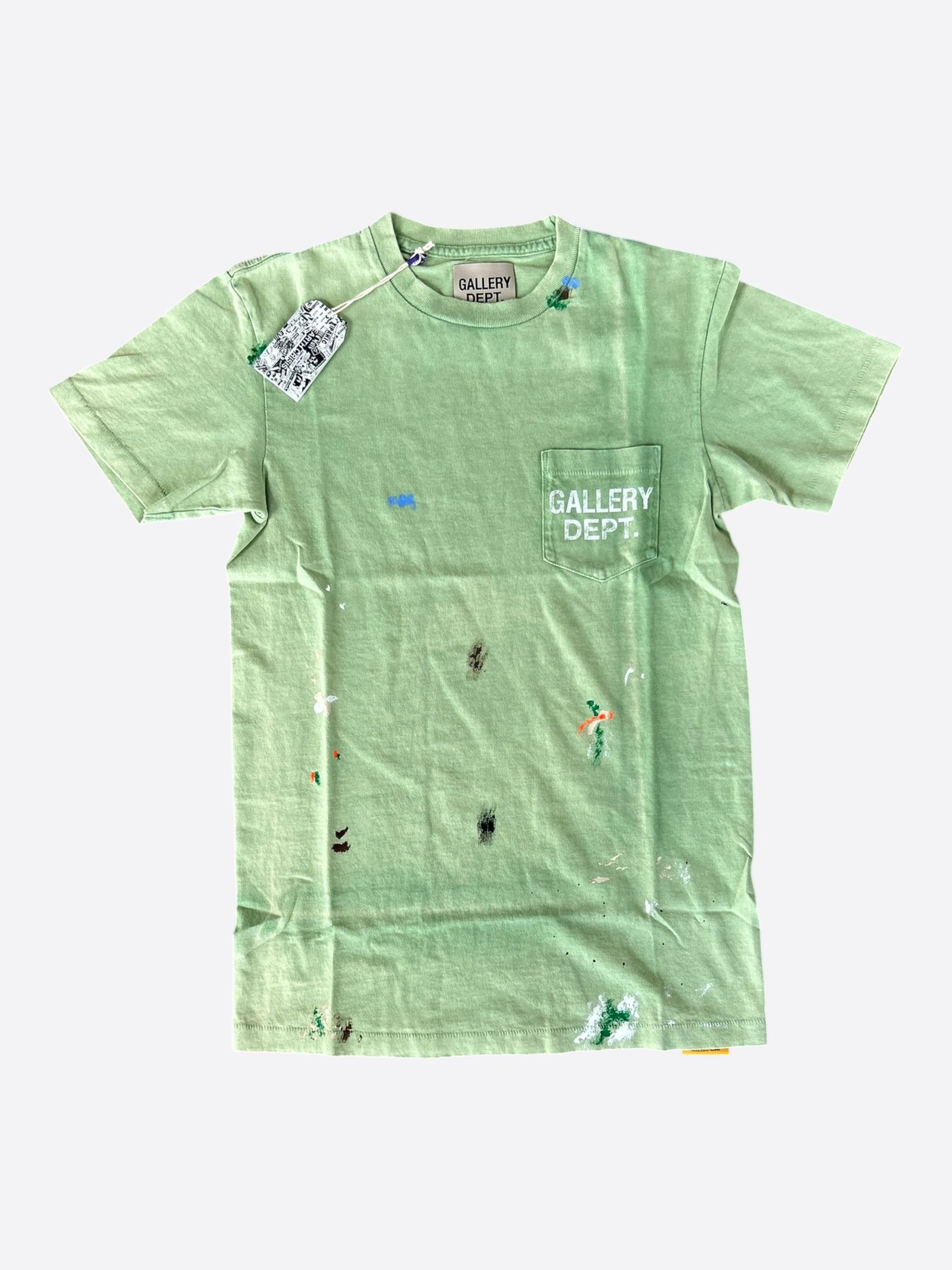 Gallery Dept. Vintage Green & White Paint Splatter Logo T-Shirt Size US XS / EU 42 / 0 - 1 Thumbnail