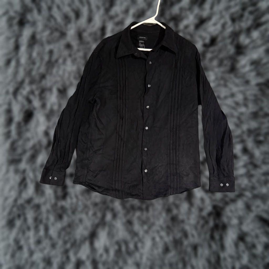 Liz Claiborne Liz Claiborne Blouse Womens Large Pintuck Dark Academia Goth Office Preppy 2010s Size L / US 10 / IT 46 - 1 Thumbnail