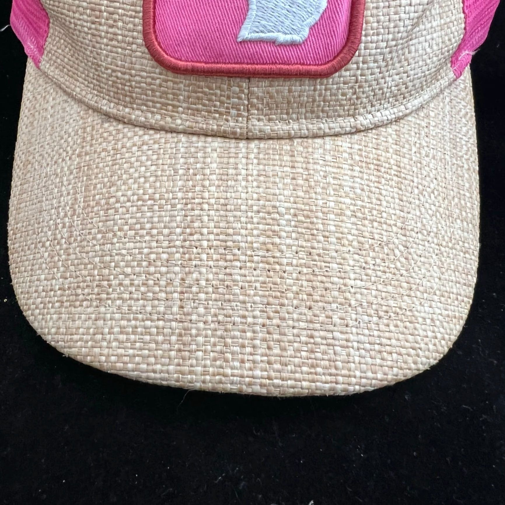 Vintage Home Free Womens Cap Adjustable Pink Tan Burlap Embroidered Michigan Size ONE SIZE - 3 Thumbnail