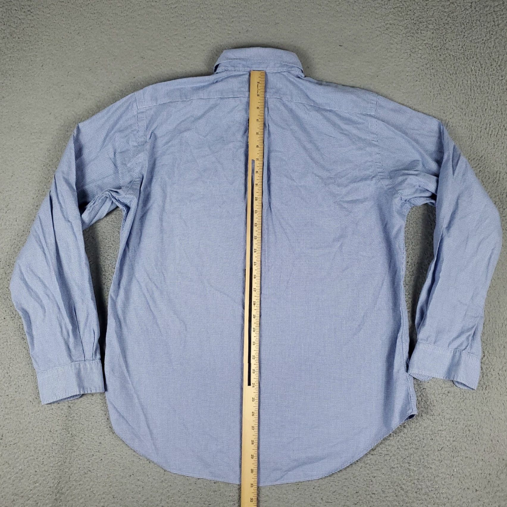 Ralph Lauren Ralph Lauren Dress Shirt Mens Size 16 Blue Check Long Sleeve Button Up Collared Regular Fit Size 42R - 4 Thumbnail