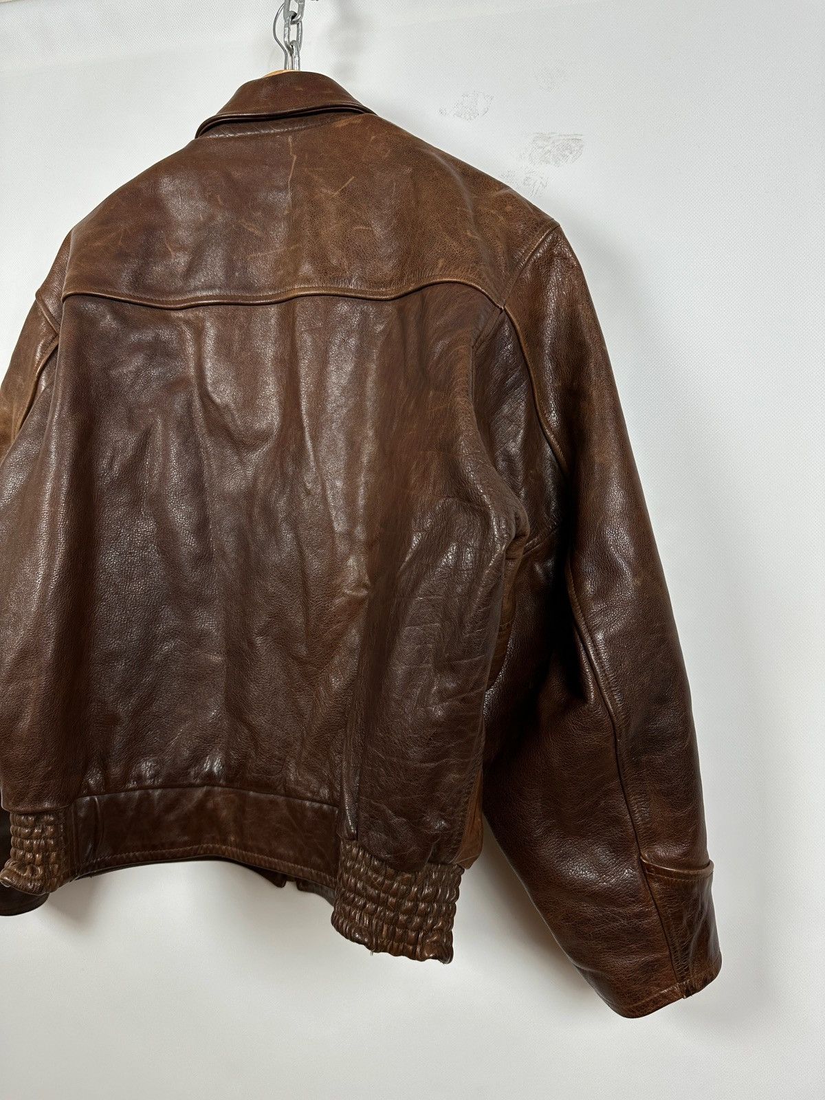Chevignon Vintage Chevignon France A-2 Brown Heavy Leather Jacket Size US XL / EU 56 / 4 - 13 Thumbnail