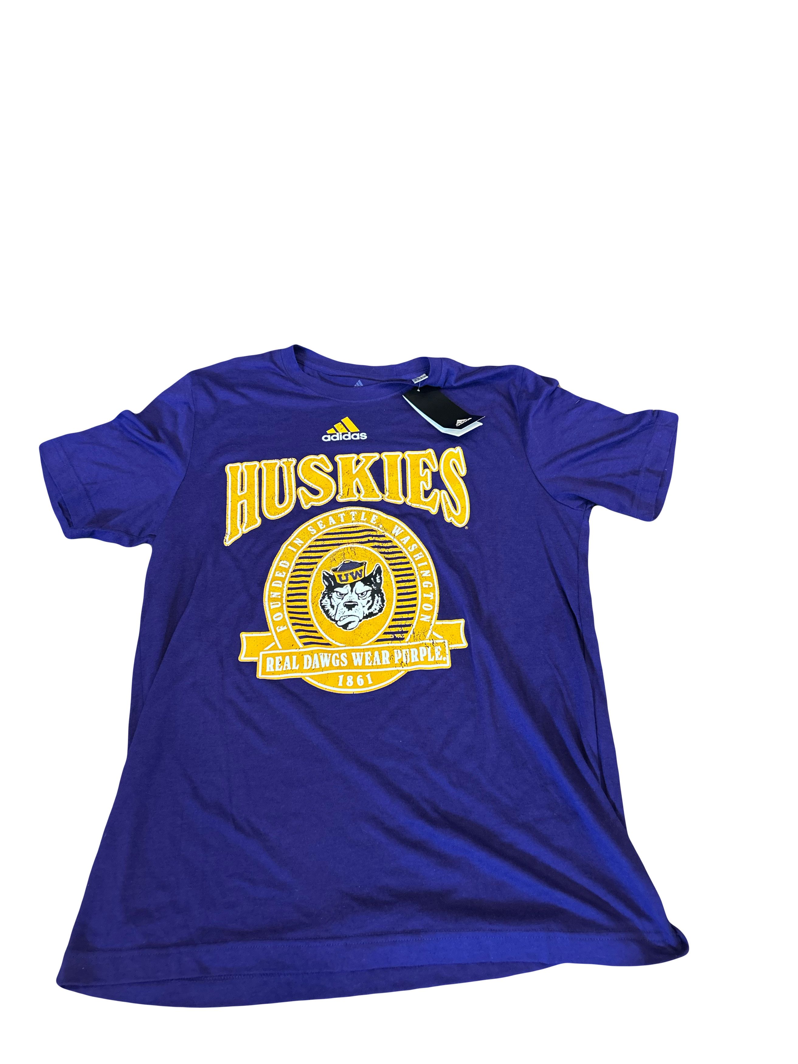 Adidas NWT Washington Huskies adidas Tri-Blend Medium T-Shirt Size US M / EU 48-50 / 2 - 1 Preview