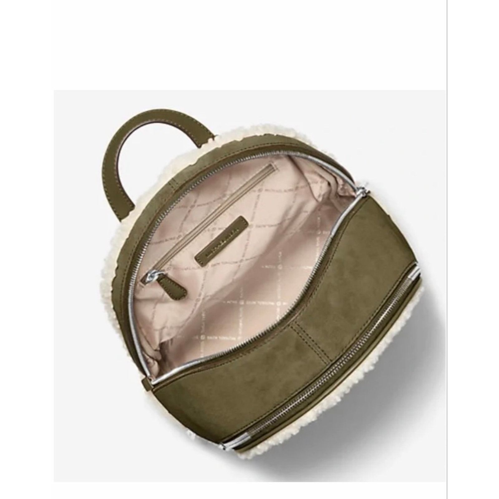 Michael Kors Michael Kors Rhea Olive Suede Shearling Backpack Size ONE SIZE - 3 Thumbnail