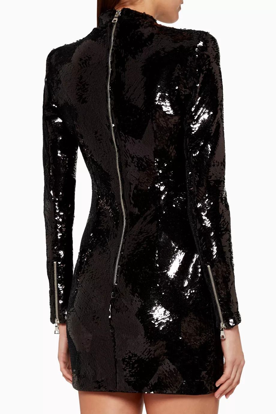Balmain o1y0525 Sequins Mini Dress in Black Size S / US 4 / IT 40 - 2 Thumbnail