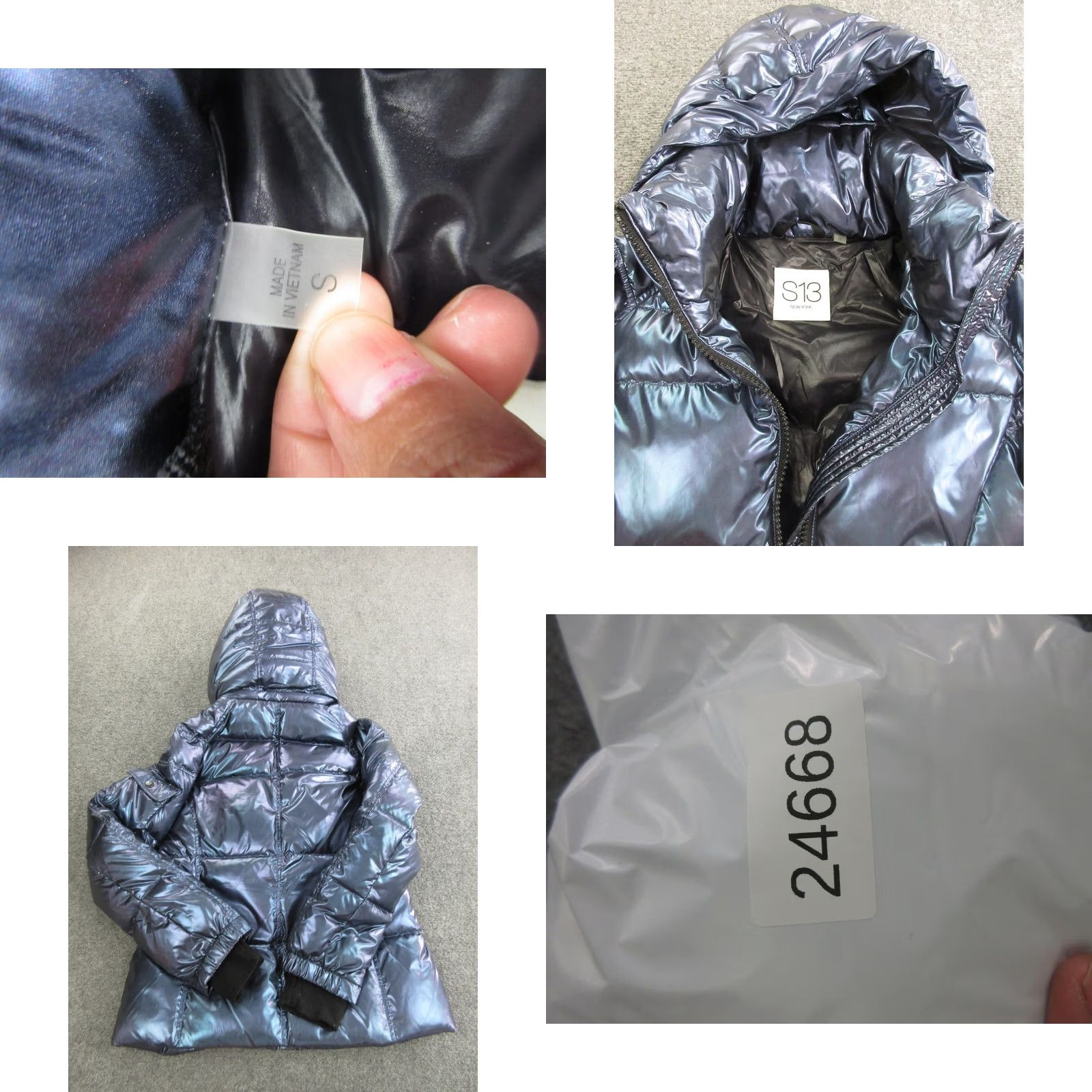 Vintage S13 New York Jacket Womens Small Blue Down Puffer Hooded Full Zip Elastic Waist Size S / US 4 / IT 40 - 9 Thumbnail