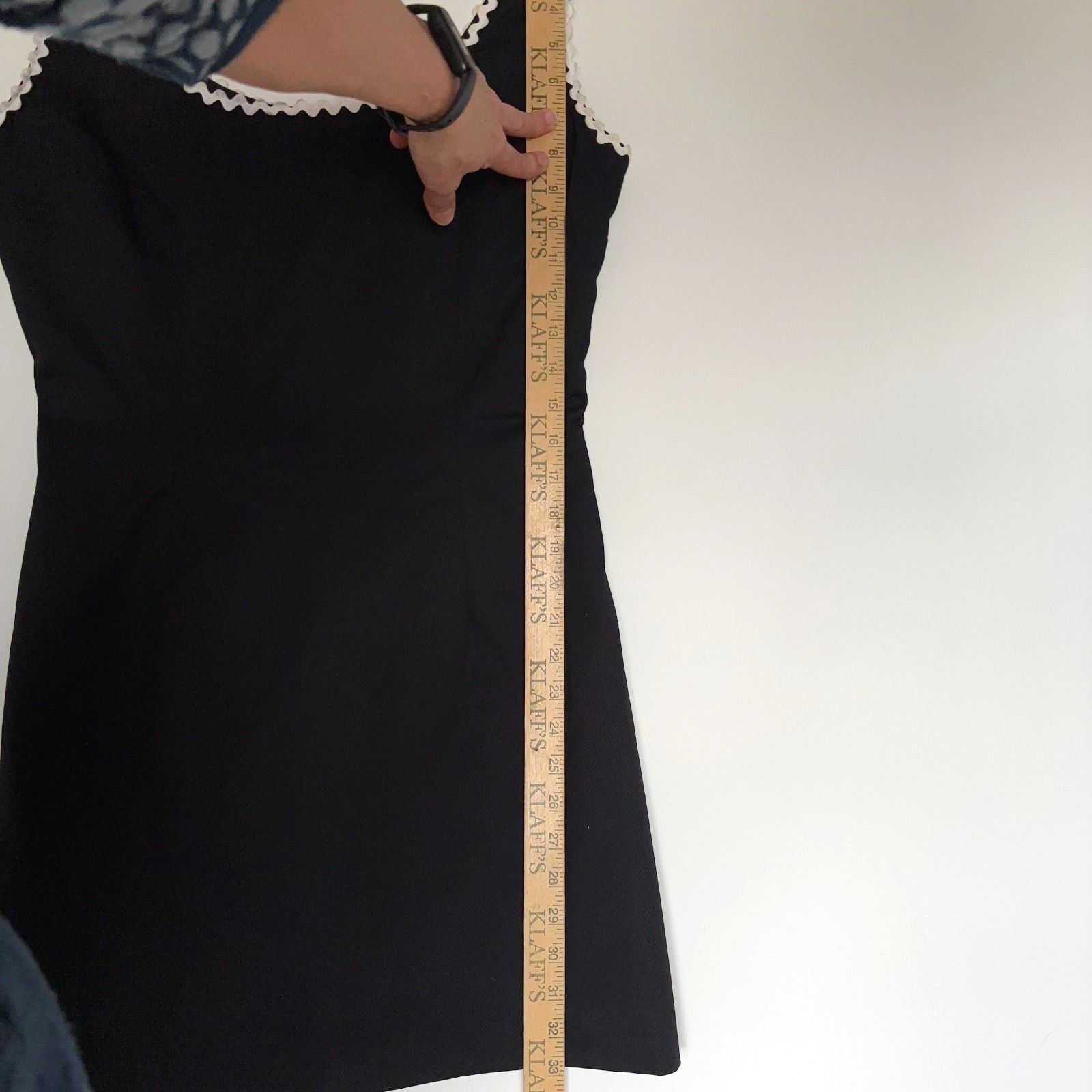 Other Vintage Jill Stuart Black Dress White Trim Cotton Womens 12 Size XL / US 12-14 / IT 48-50 - 12 Thumbnail