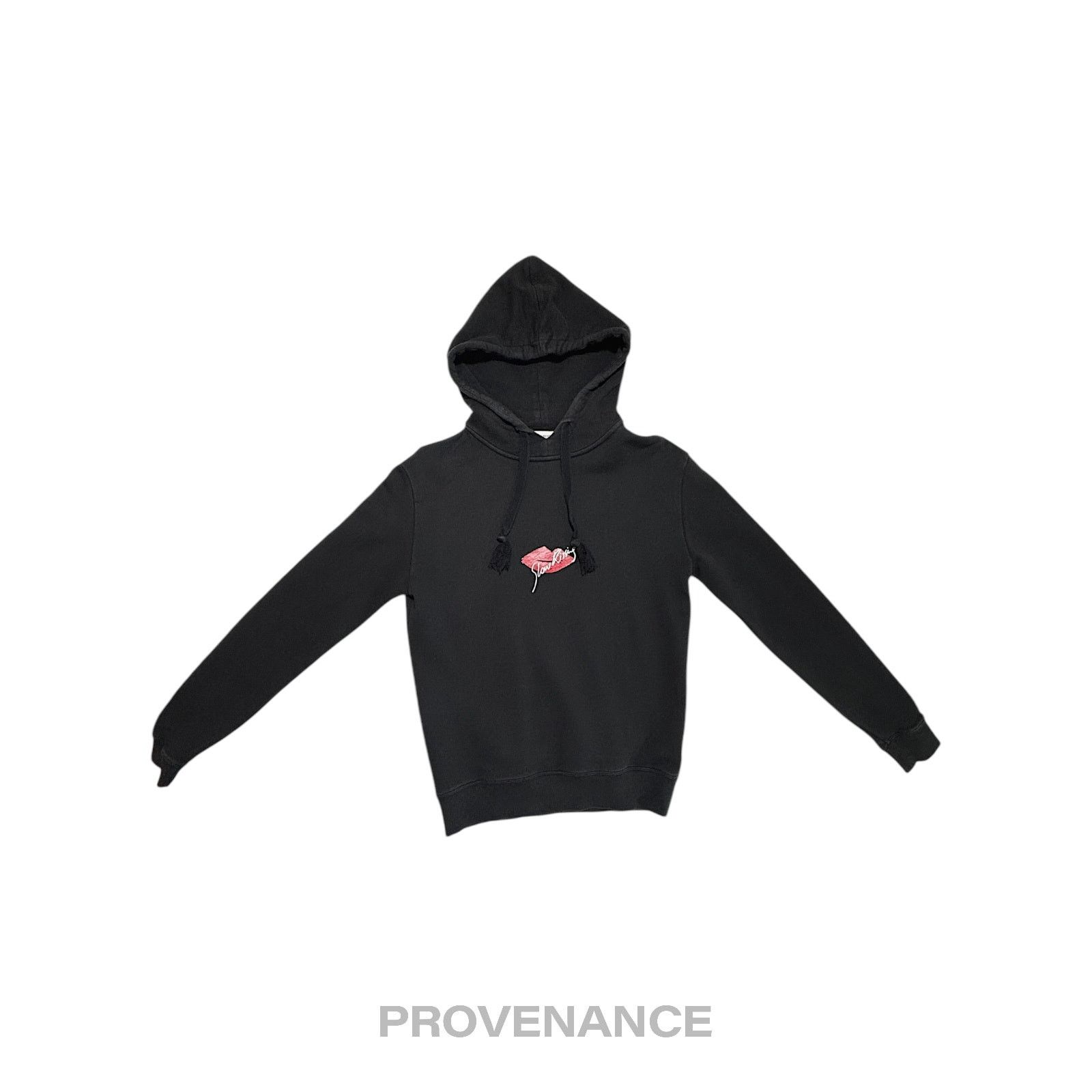 🔴 Saint Laurent Paris SLP Logo Hoodie Slow Kissing Black S