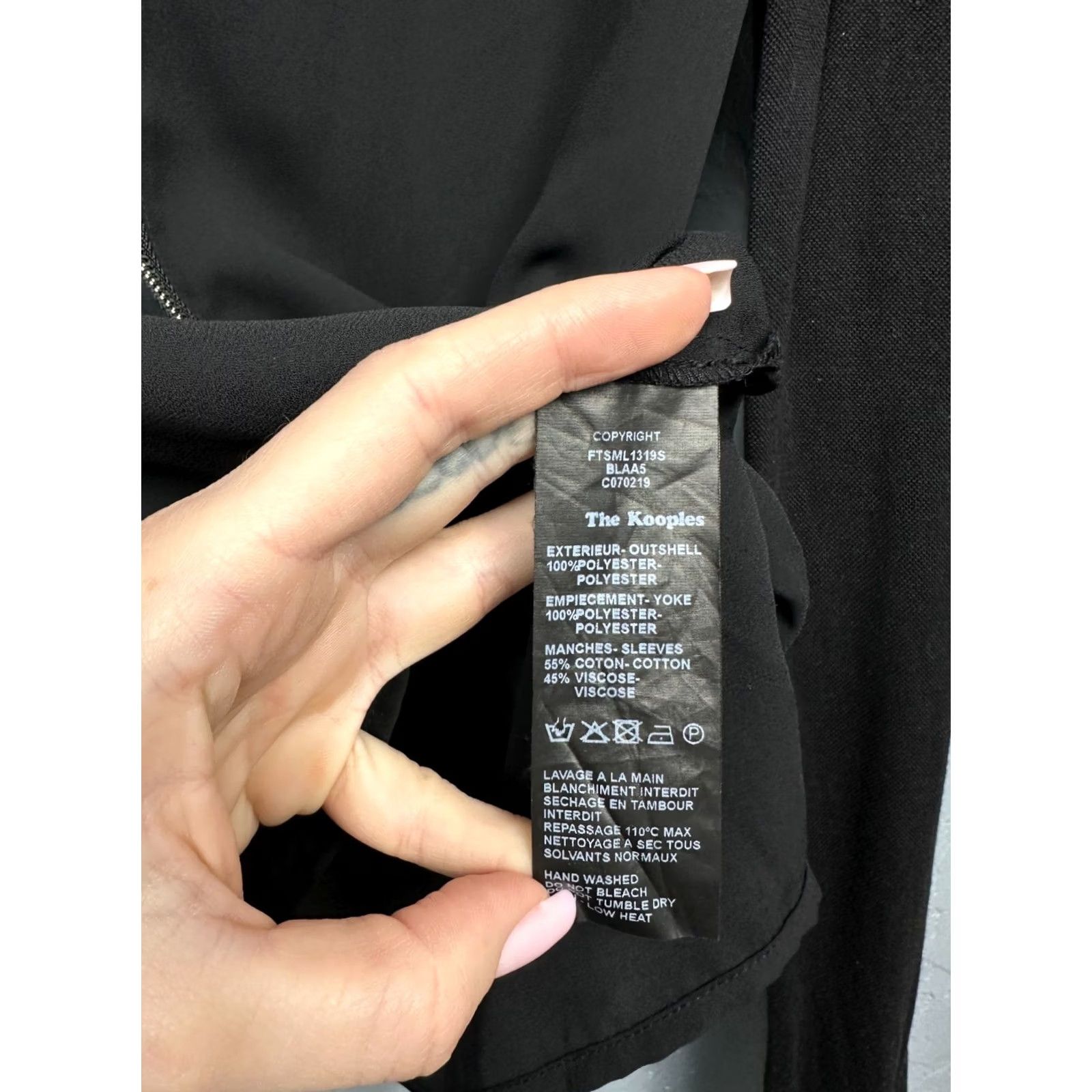 The Kooples The Kooples Sport Blouse Shirt M Black Collared Zip Size M / US 6-8 / IT 42-44 - 6 Thumbnail