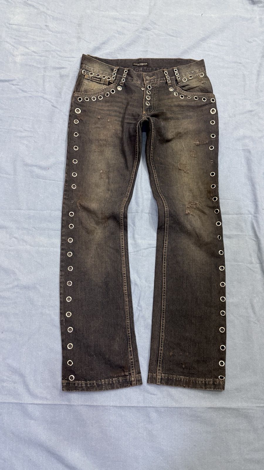 Dolce & Gabbana SS2006 DOLCE & GABBANA EYELET STUDDED JEANS Size US 36 / EU 52 - 2 Thumbnail