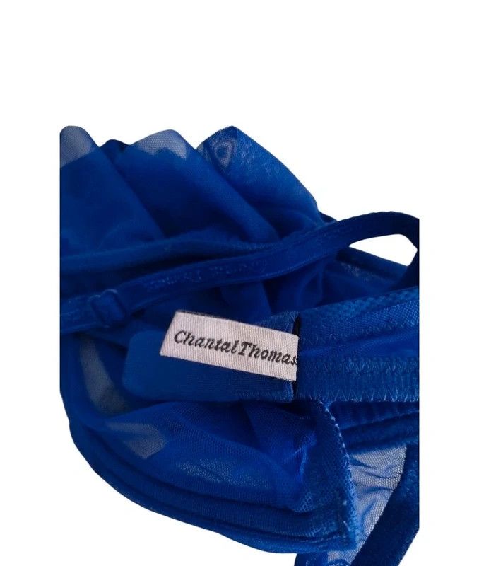 Chantal Thomass Luxury CHANTAL THOMASS Paris Sheer Mesh Bra - Electric Blue Size ONE SIZE - 6 Thumbnail