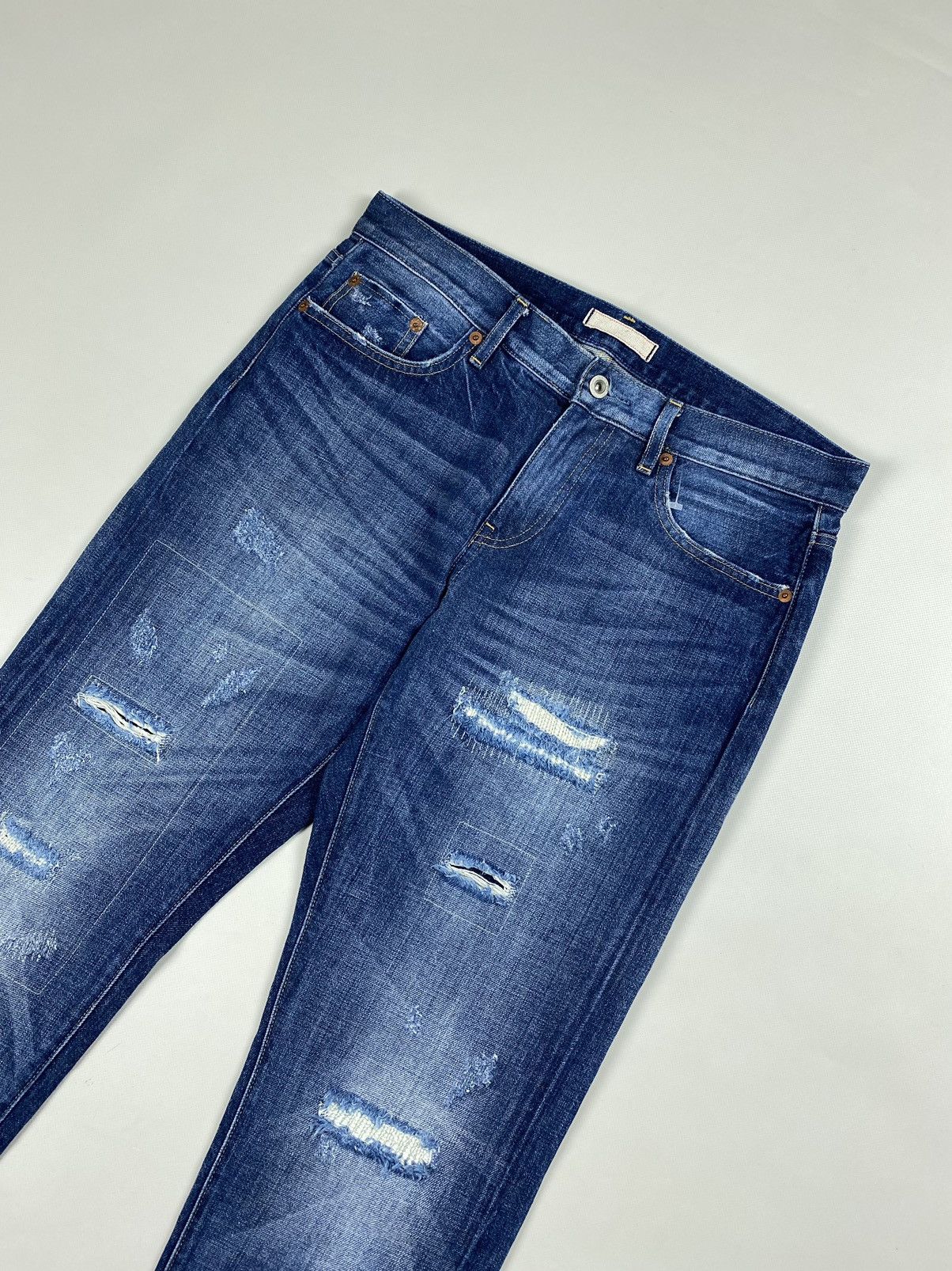 Uniqlo Uniqlo Japanese Selvedge denim men’s boyfriend tapered jeans Size US 27 - 2 Thumbnail