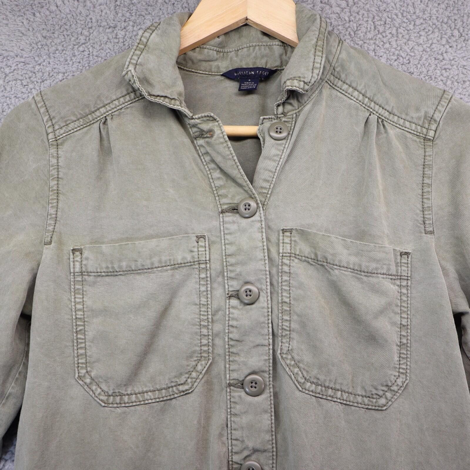 American Eagle Outfitters American Eagle sz 0 army green long sleeve romper shorts y2k Size 25" / US 0 / IT 36 - 2 Thumbnail