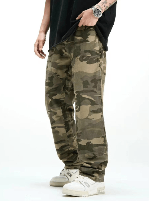 Japanese Brand × Jean American retro camouflage straight loose denim trousers Size US 32 / EU 48 - 1 Thumbnail