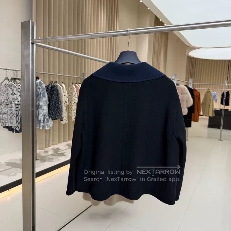 Hermes Hermes Navy Blue Short Reversible Lapel Cashmere Jacket Size XS / US 0-2 / IT 36-38 - 2 Thumbnail
