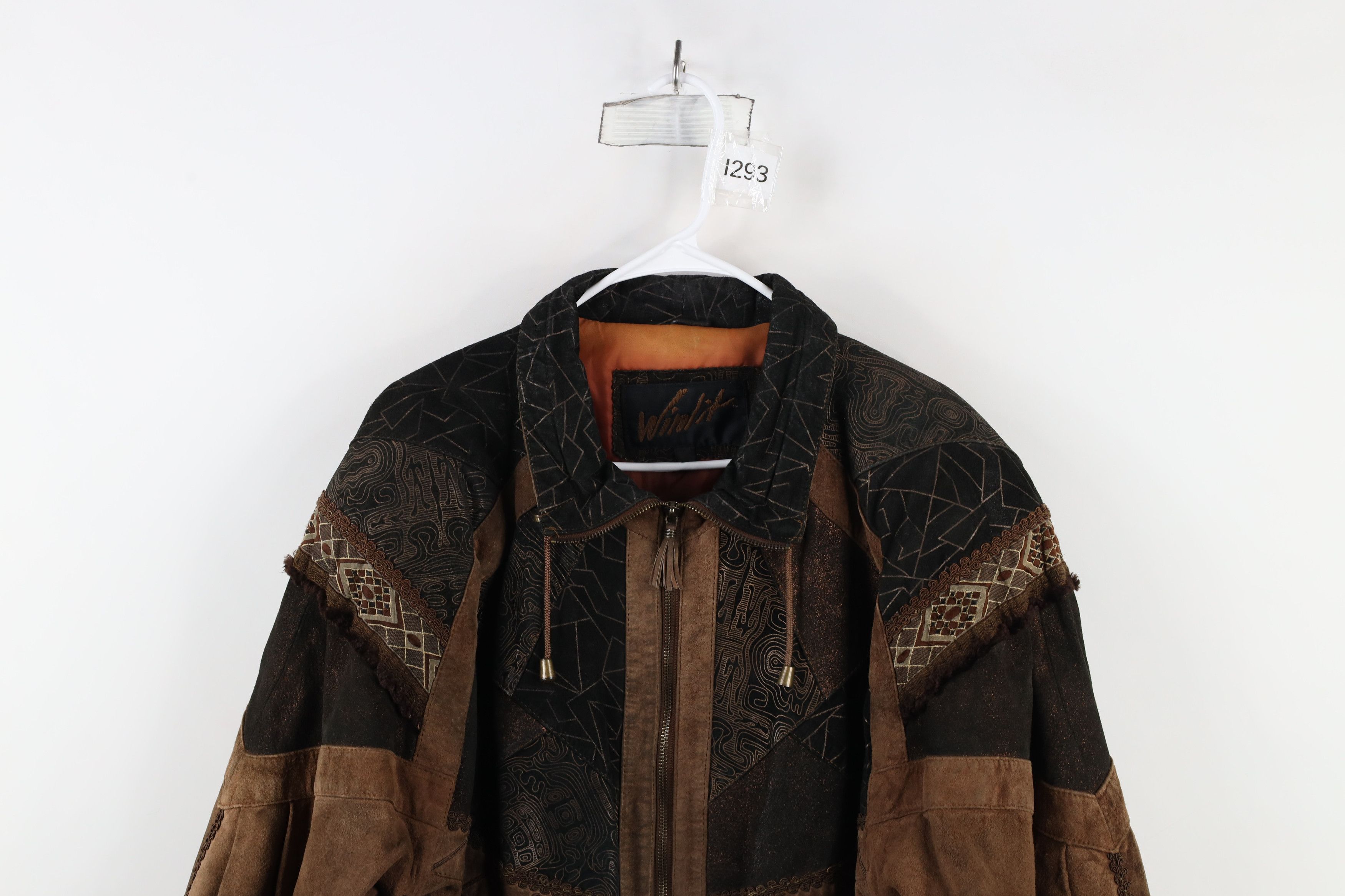 Vintage Vintage 90s Streetwear Suede Leather Patchwork Jacket Size M / US 6-8 / IT 42-44 - 2 Thumbnail