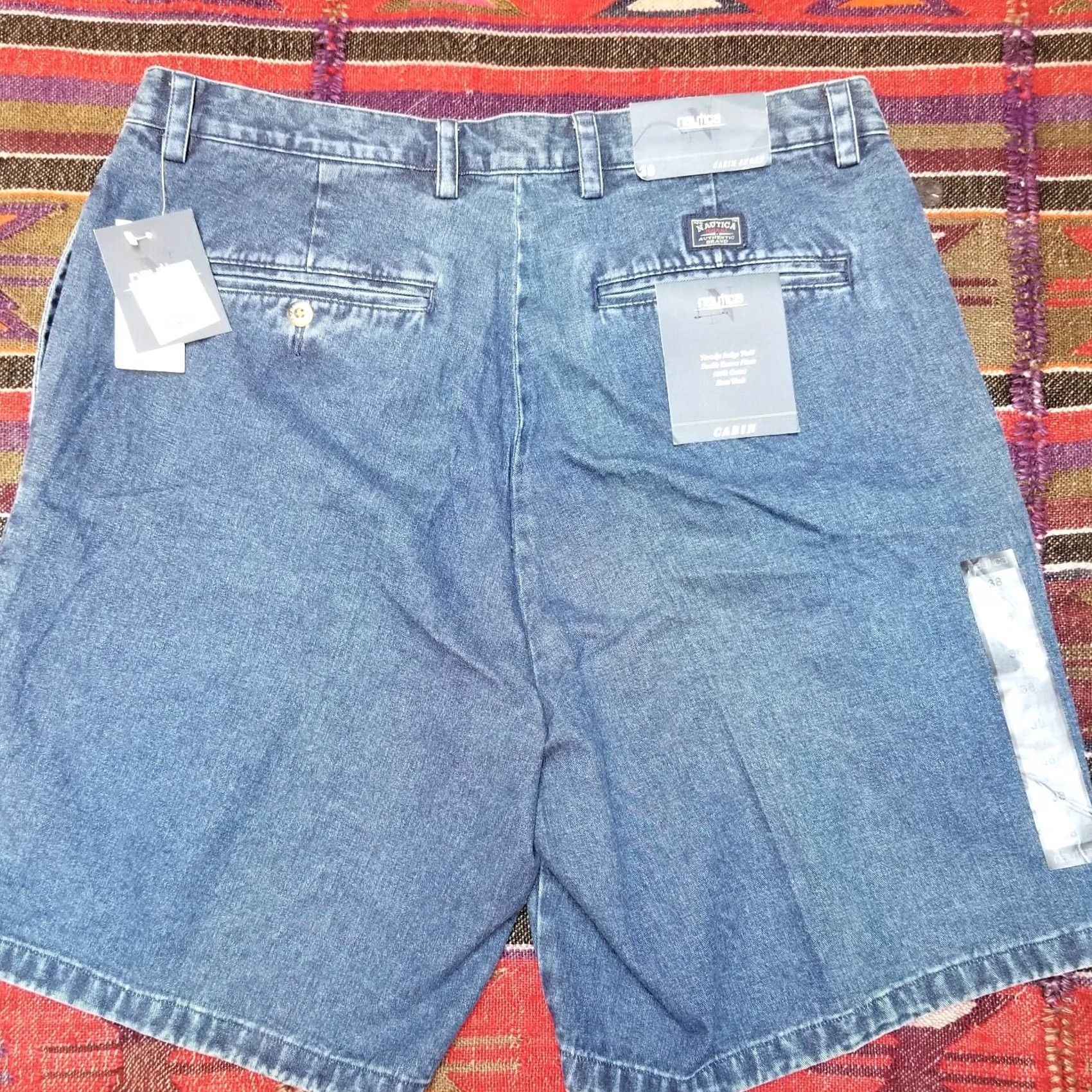Nautica Nautica Jeans Shorts Cabin Pleated Front Blue 38 Regular Adults Women Cotton Denim Casual Shorts Size 26" / US 2 / IT 38 - 2 Thumbnail