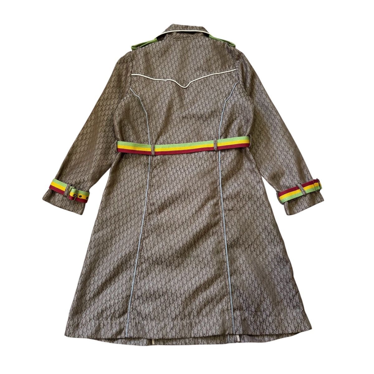 Dior Vintage Christian Dior Monogram Rasta Trench Coat Galliano Size S / US 4 / IT 40 - 4 Thumbnail