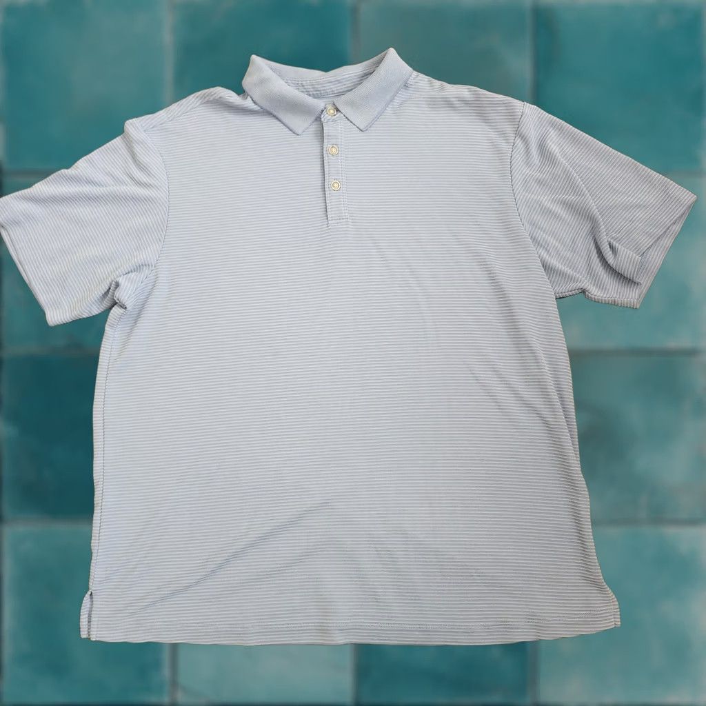 Tommy Bahama Tommy Bahama Mens Polo Shirt Blue XL Ribbed Short Sleeve Collared Button Closure Casual Travel Activewear Size US XL / EU 56 / 4 - 1 Thumbnail