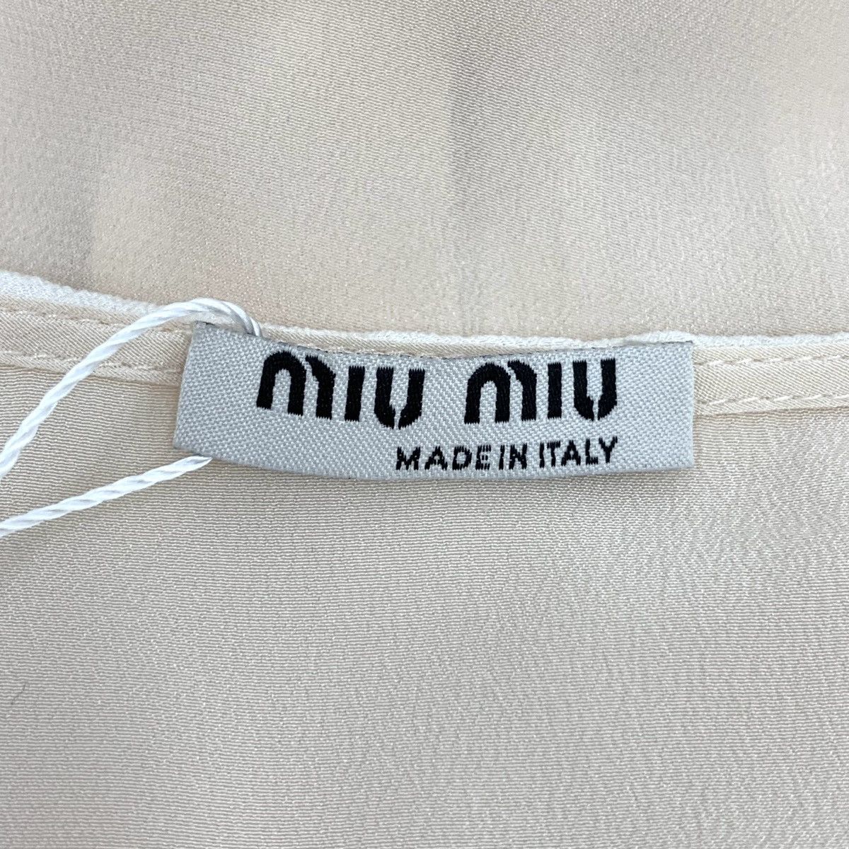 Miu Miu Miu Miu apricot striped doll collar mulberry silk shirt Size XS / US 0-2 / IT 36-38 - 5 Thumbnail