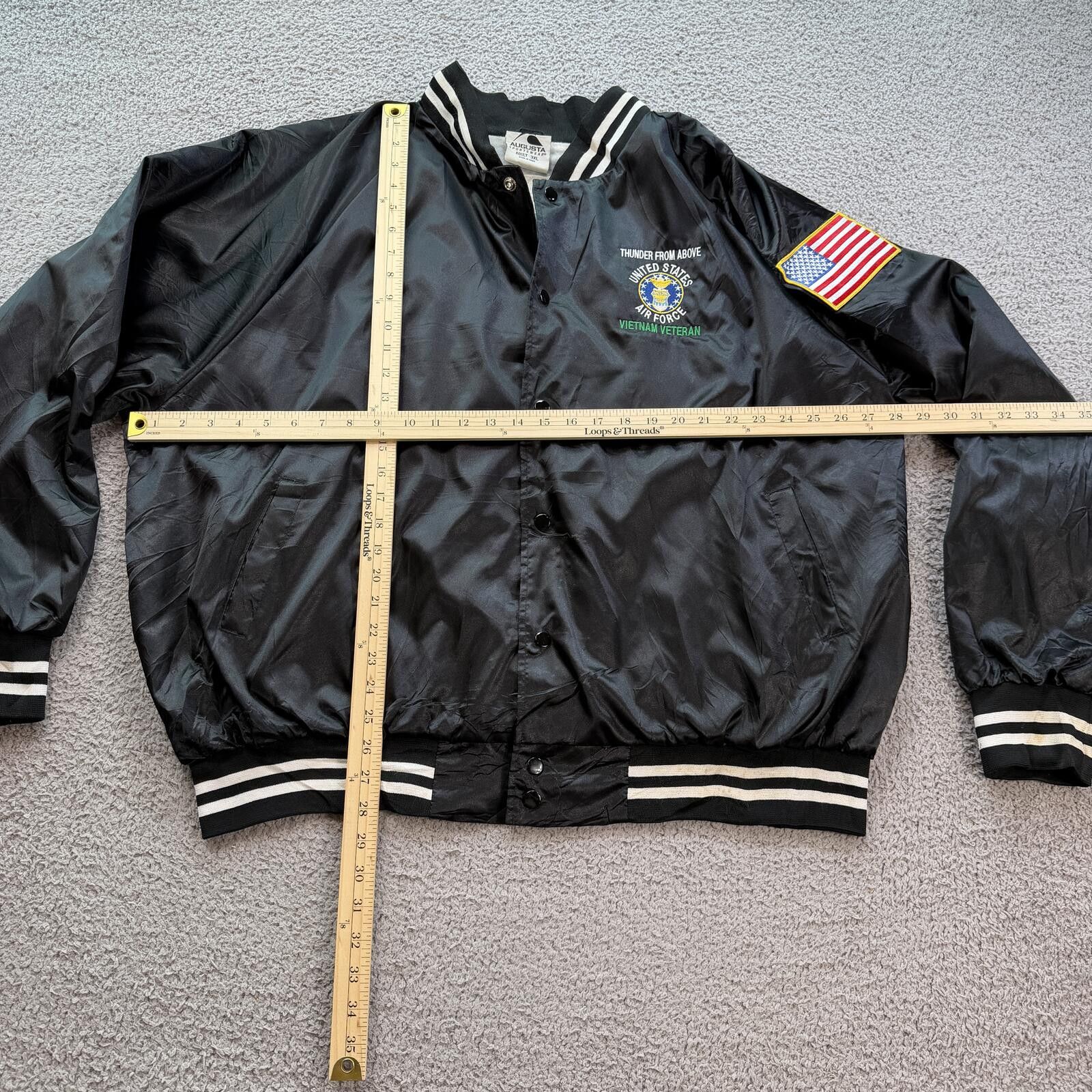 Augusta Sportswear Vintage USAF Vietnam Veteran Satin Bomber Jacket Korat XL Size US XXL / EU 58 / 5 - 3 Thumbnail