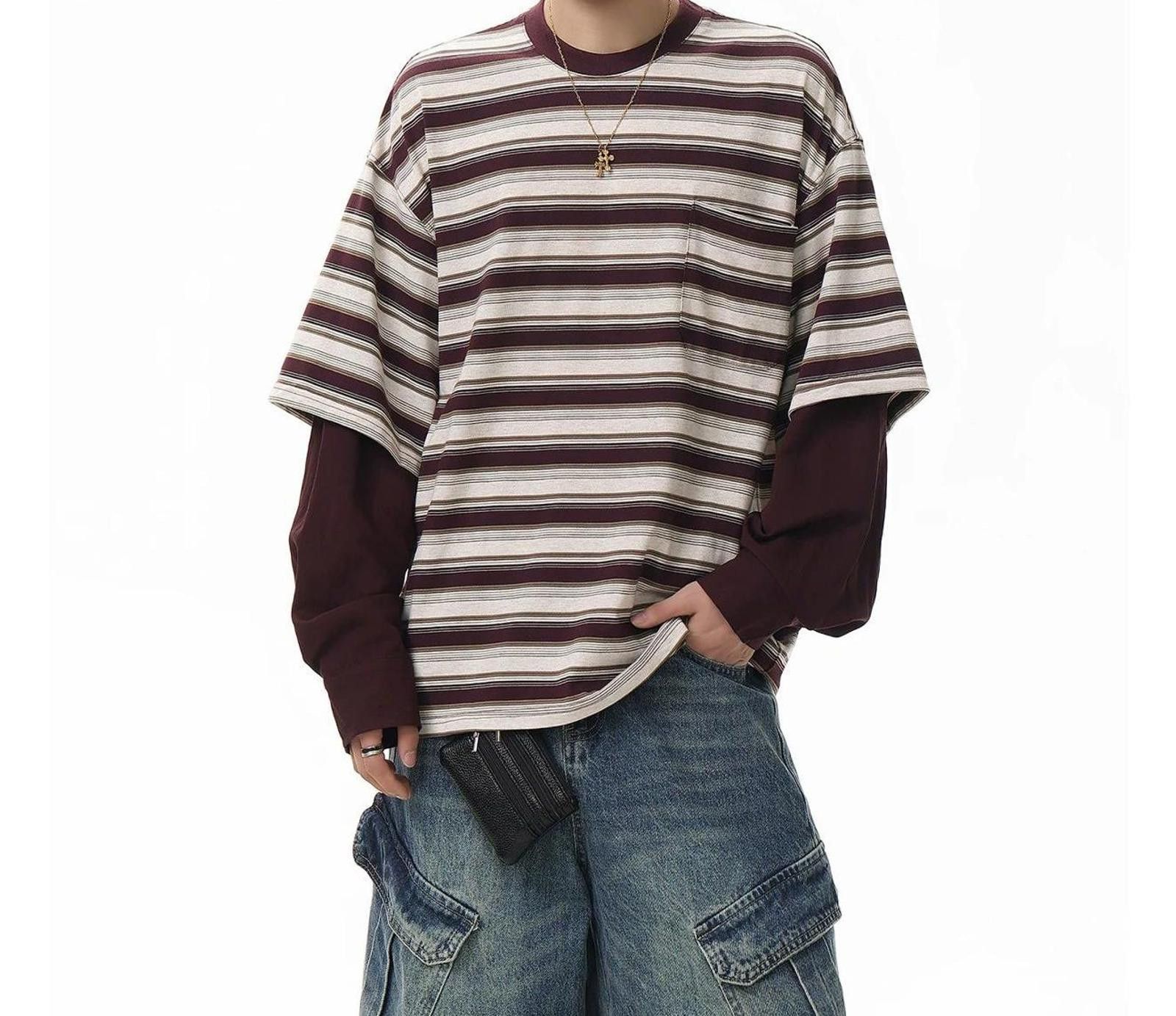 Other Faux-Layer Stripe Thin Pullover Sweatshirt Size US M / EU 48-50 / 2 - 8 Thumbnail
