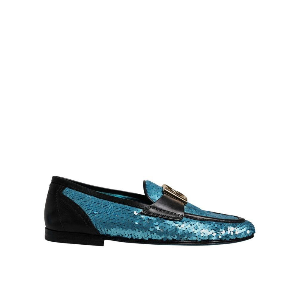 Dolce & Gabbana Dolce & Gabbana Blue Sequined Loafers Formal Dress Shoes Size US 6 / EU 39 - 6 Thumbnail