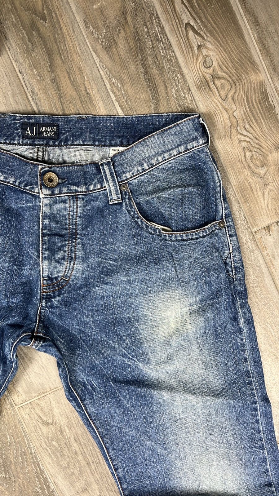 Armani × Vintage Vintage Armani Jeans Light Blue Wash Denim Jeans Y2K Size US 34 / EU 50 - 3 Thumbnail