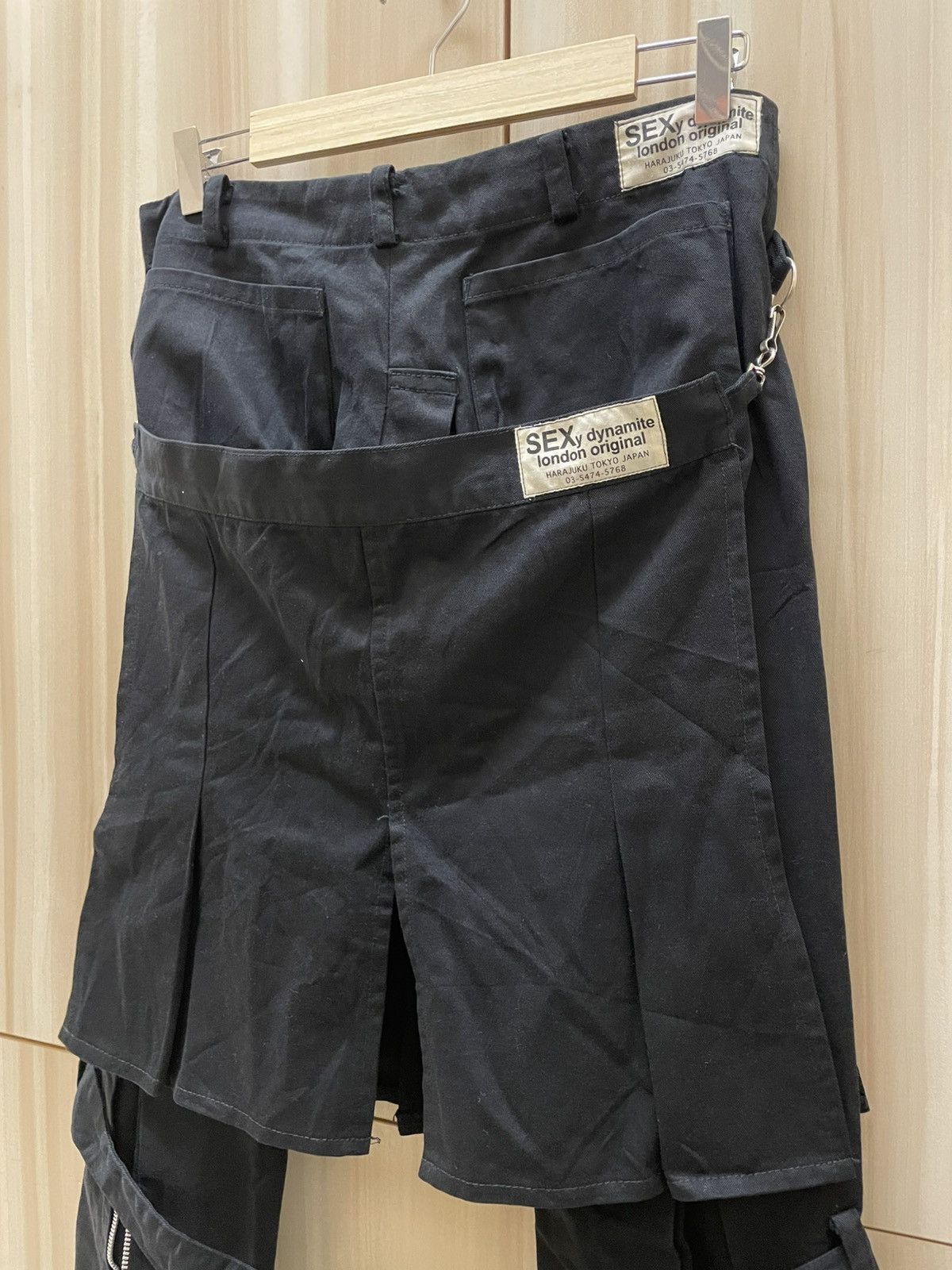 Japanese Brand Vtg Y2K Sexy Dynamite Bondage Pants Skirt Visual Kei Punk Size US 31 - 6 Thumbnail