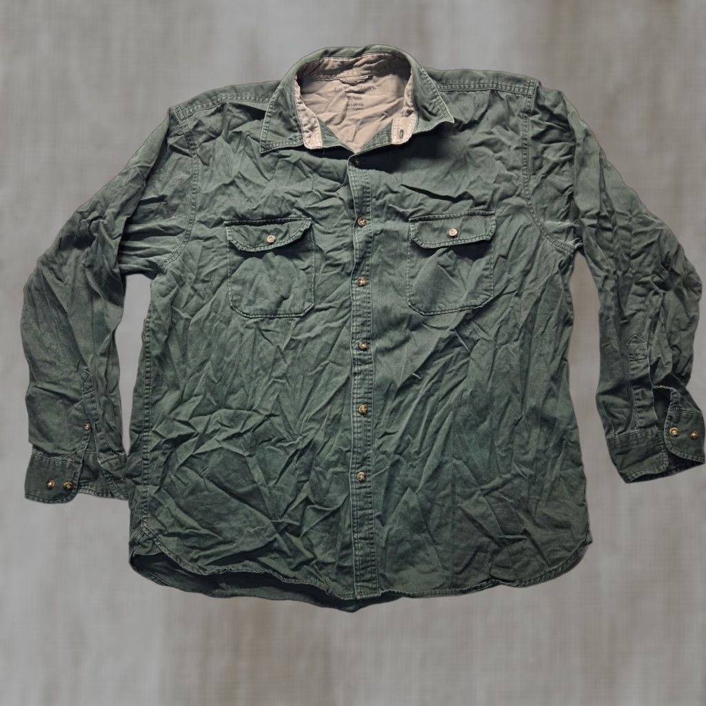 Faded Glory Faded Glory Shirt Denim Button-Up Green XL Mens Collared Long Sleeve Shirt Size US XL / EU 56 / 4 - 1 Thumbnail