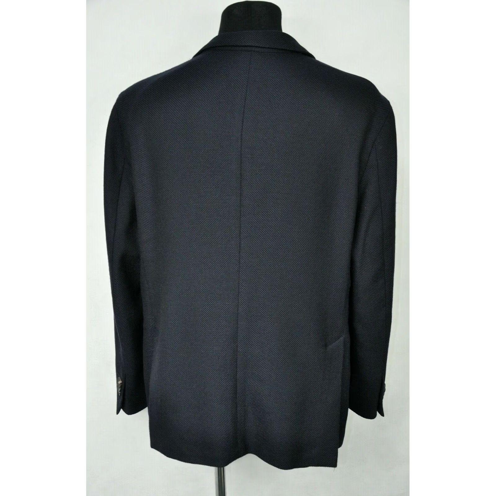 Vintage 0909 FATTO IN ITALY WOOL TEXTURED SPORT BLAZER NAVY BLUE MENS 54-XL? RS Size 54R - 3 Thumbnail