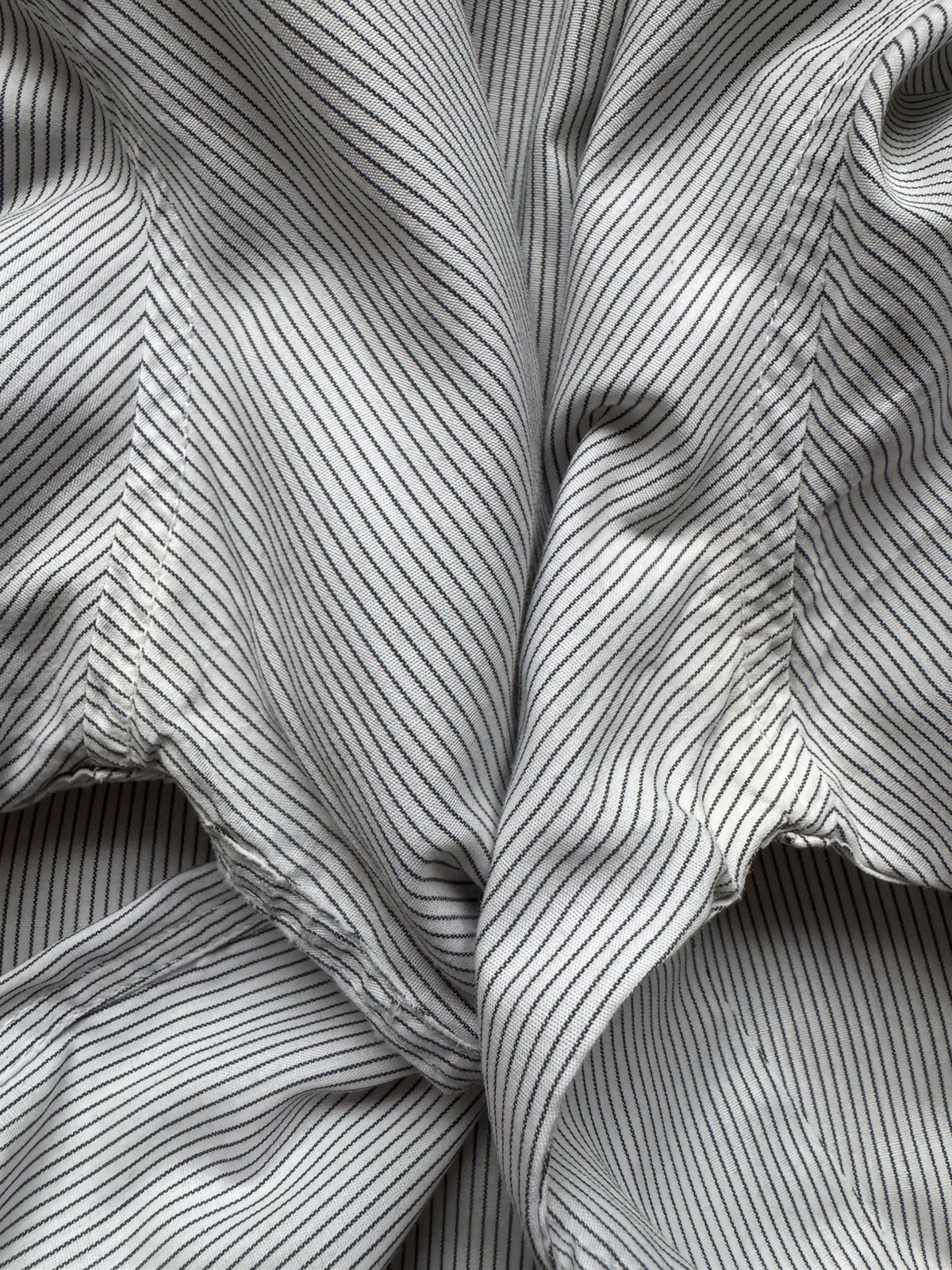 Raf Simons Raf Simons SS02 Double Collar Pinstripe Button-Up Shirt Size US S / EU 44-46 / 1 - 12 Thumbnail