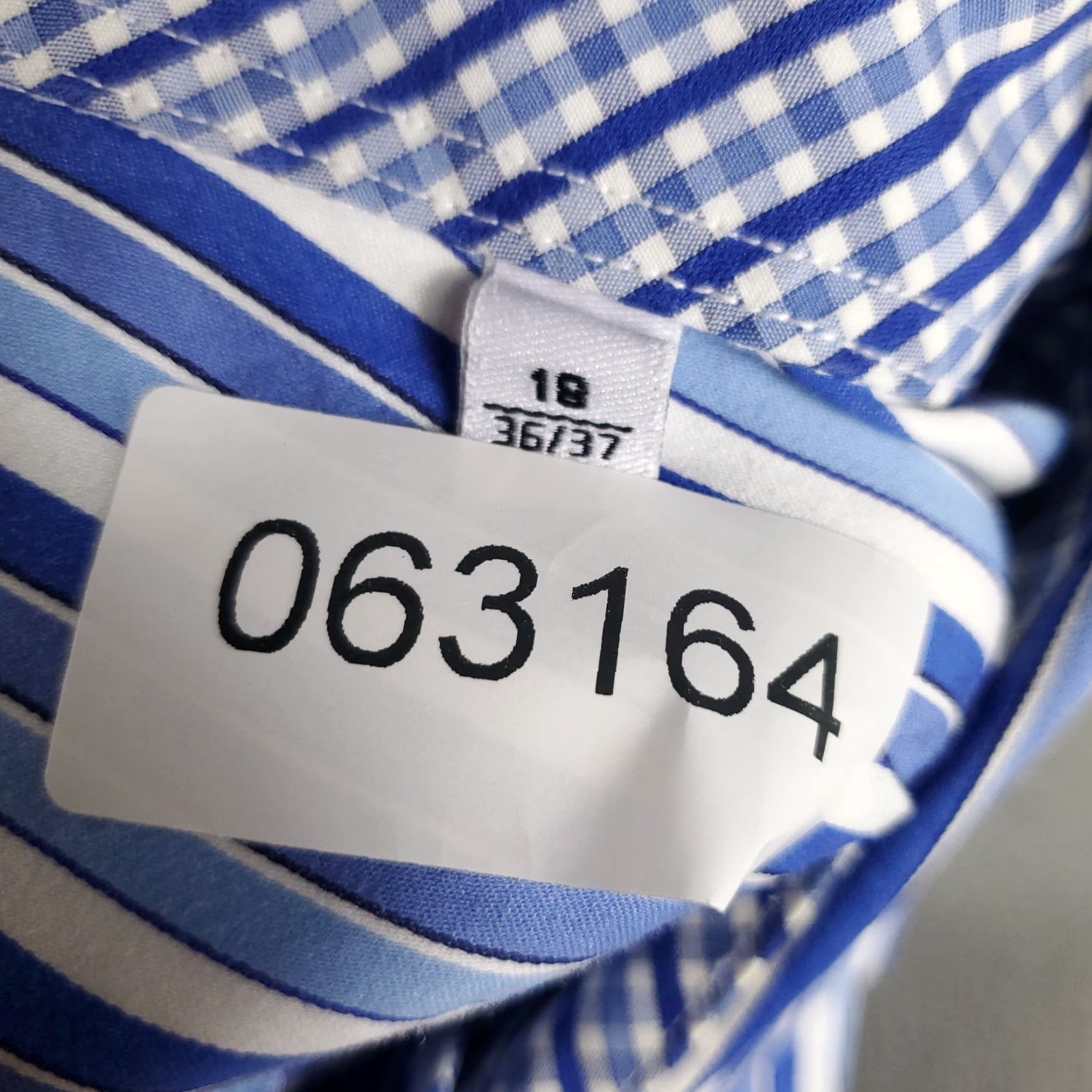BUGATCHI Bugatchi Uomo Dress Shirt Mens Size 18 Blue Striped Long Sleeve Button Up Classic Casual Modern Size 48R - 8 Thumbnail