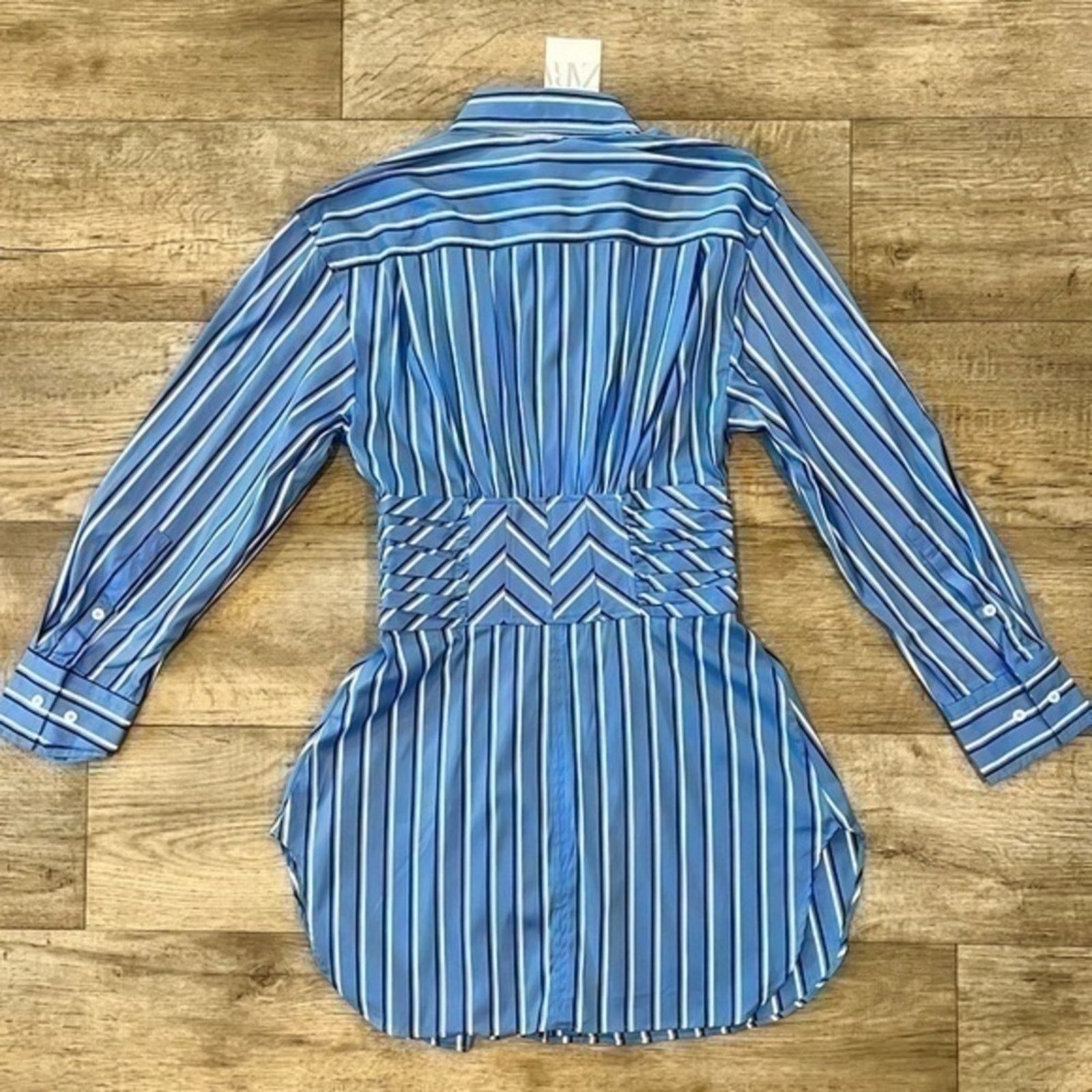 Zara ZARA Corset Waist Striped Shirt Dress NWT Size M / US 6-8 / IT 42-44 - 20 Thumbnail