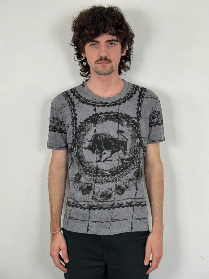 Dolce & Gabbana SS2015 Dolce & Gabbana Grey & Black Bull Corrida T-Shirt Size US S / EU 44-46 / 1 - 2 Thumbnail
