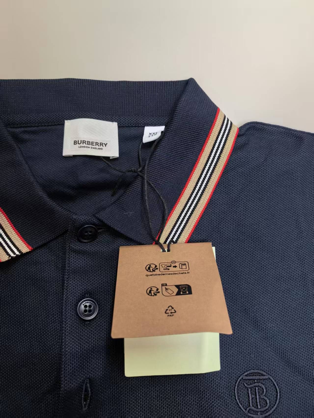 Burberry NWT Polo Shirt - Coal Blue, XXL Burberry Size US XXL / EU 58 / 5 - 5 Thumbnail