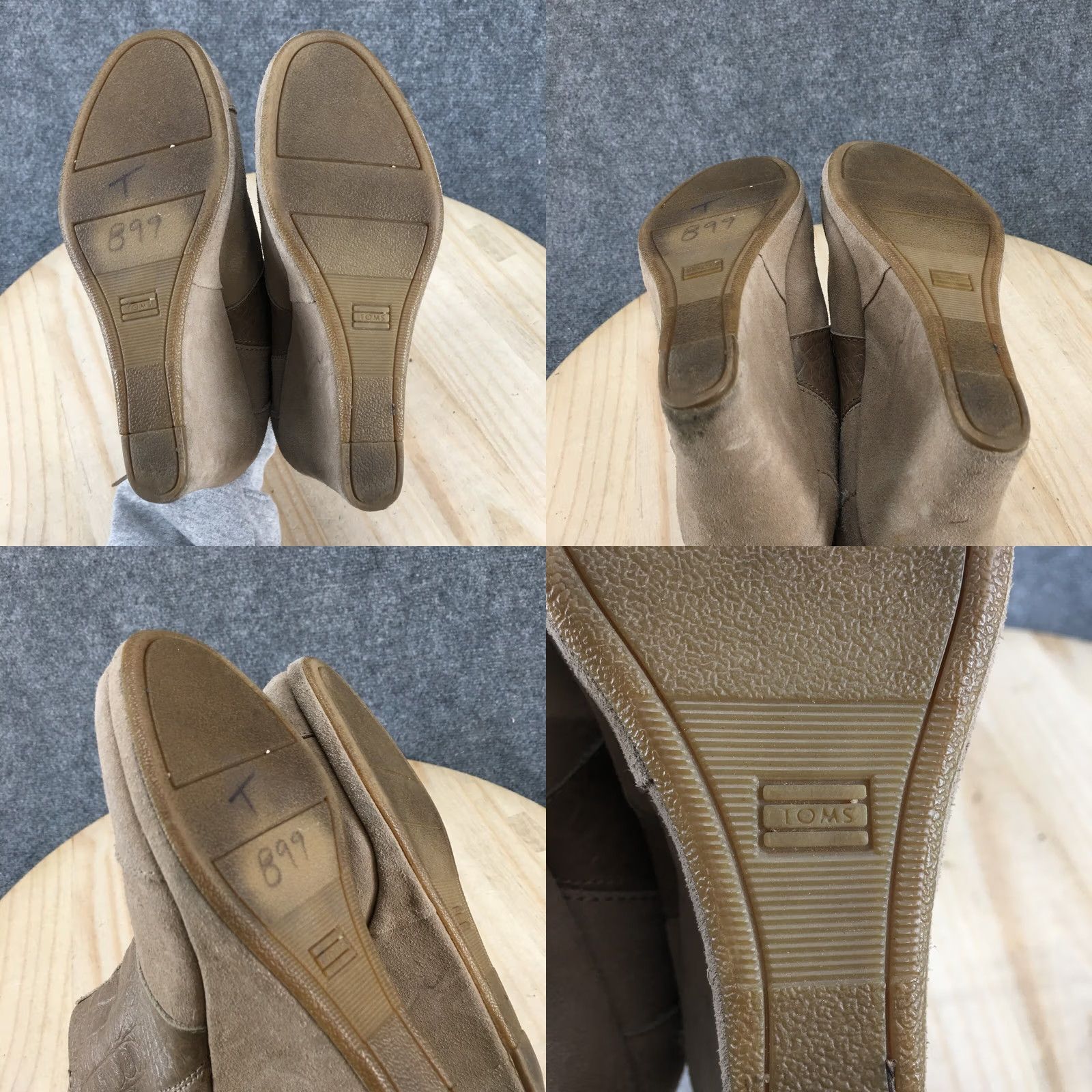 Toms TOMS Boots Womens 5.5 Casual Side Zip Wedge Ankle Bootie Brown Suede Vintage No Size US 6 / IT 36 - 9 Thumbnail