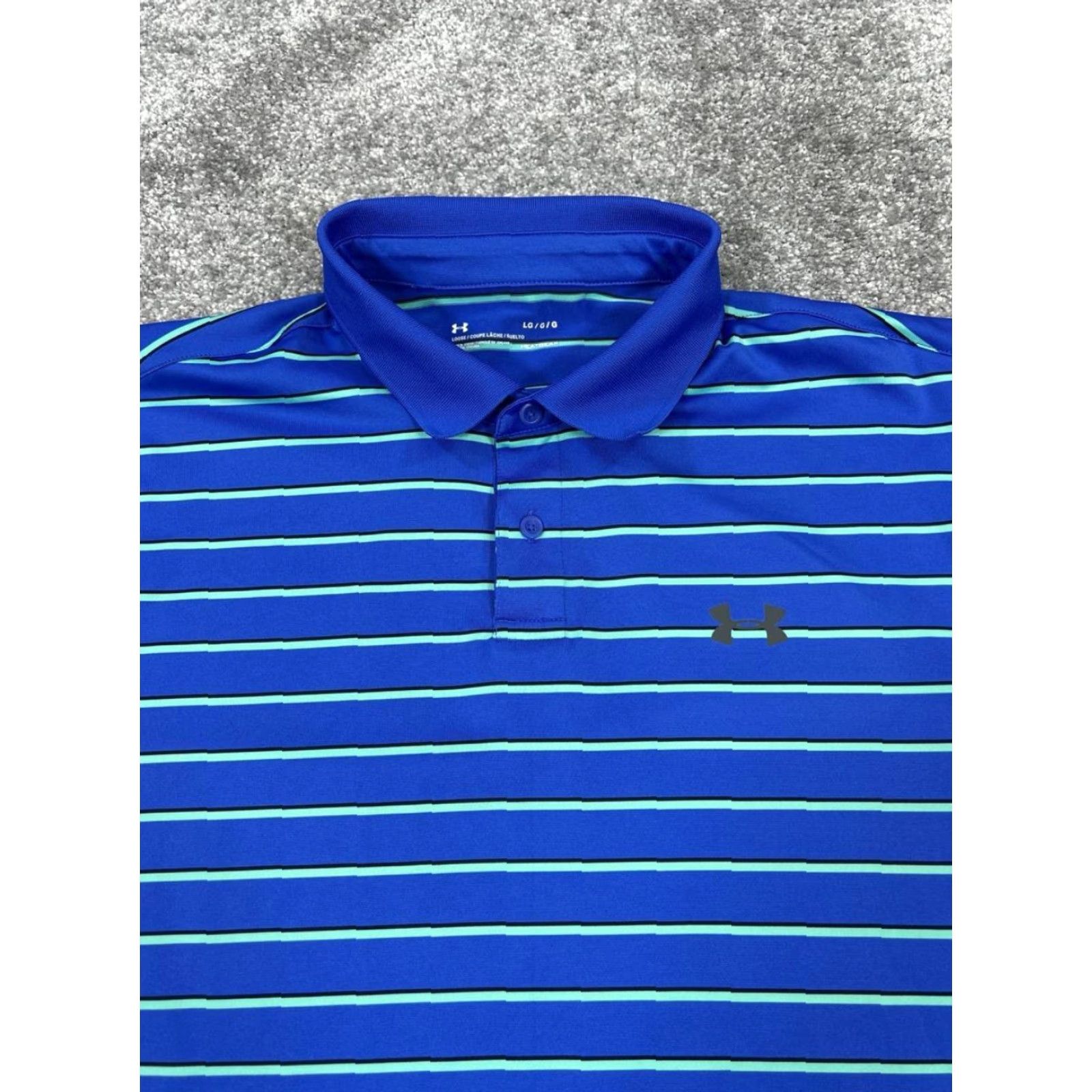 Under Armour Under Armour Polo Shirt Mens Large Blue HeatGear Golf Polo Shirt Mens Large Blue Green HeatGear Golf Size US L / EU 52-54 / 3 - 2 Thumbnail