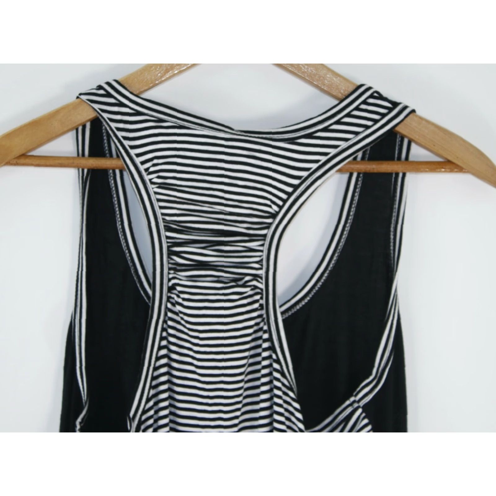 Vintage Curvy Couture Womens Striped Sleeveless Sleep Tank Shirt Size Small Black Size S / US 4 / IT 40 - 5 Thumbnail